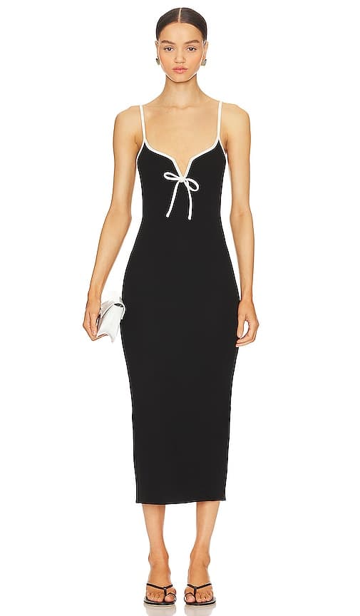 Lovers And Friends X Anja Dujakovi_ Maddison Midi Dress In Black & White - Image 1