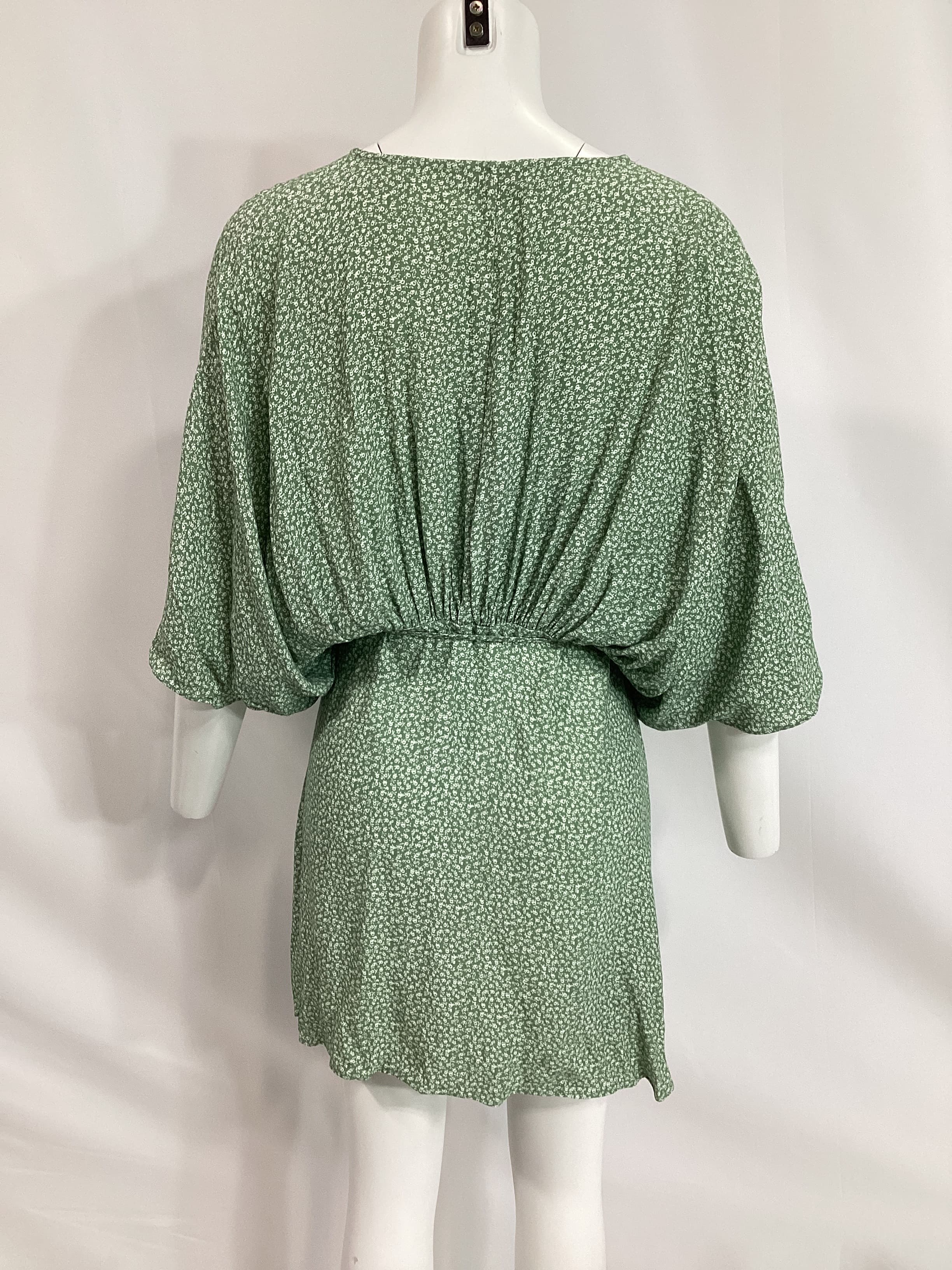Kayla Wrap Dress In Antique Green - Image 3