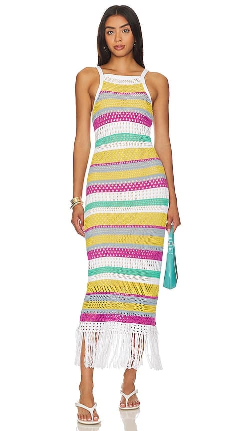 Lucia Dress In Cyan Multi - Image 1