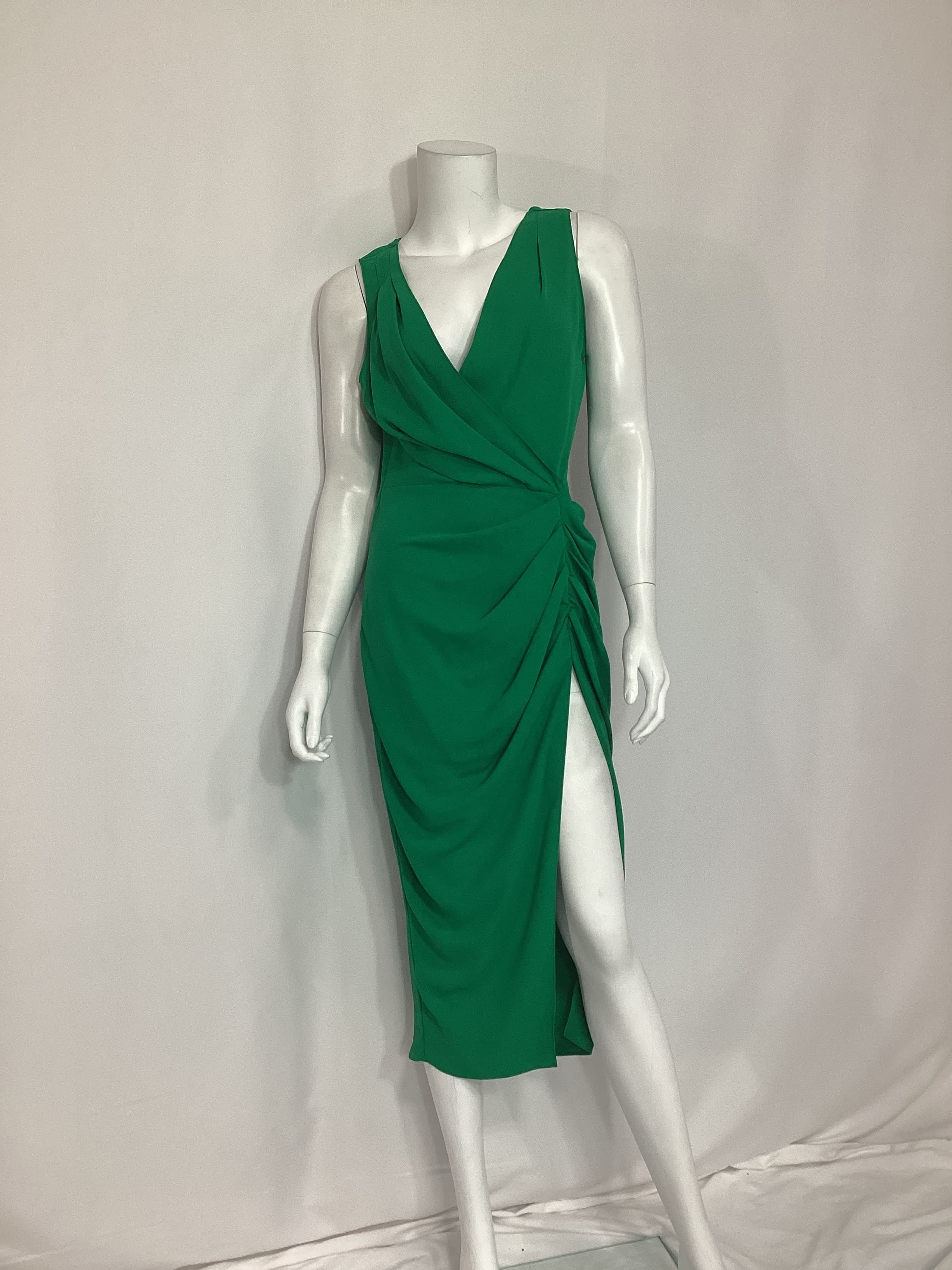Pomona Dress In Dark Green - Image 2