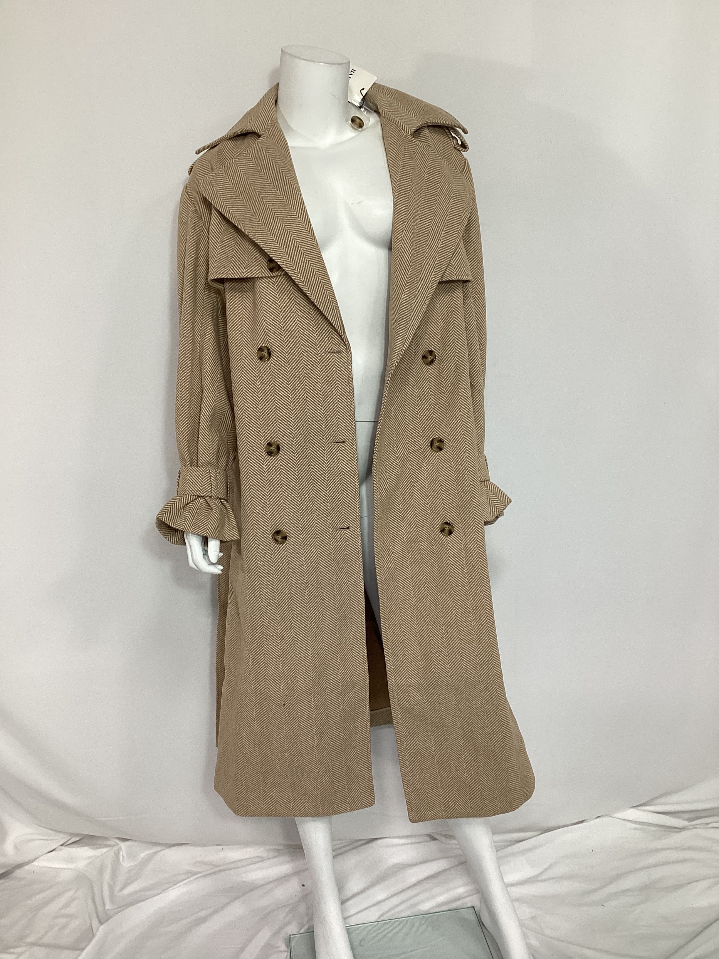 Oversized Herringbone Trench In Herringbone - Image 4