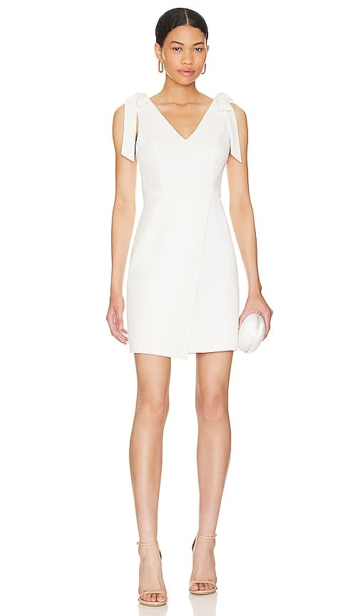 Tie Sleeve Mini Dress In Ivory - Image 1