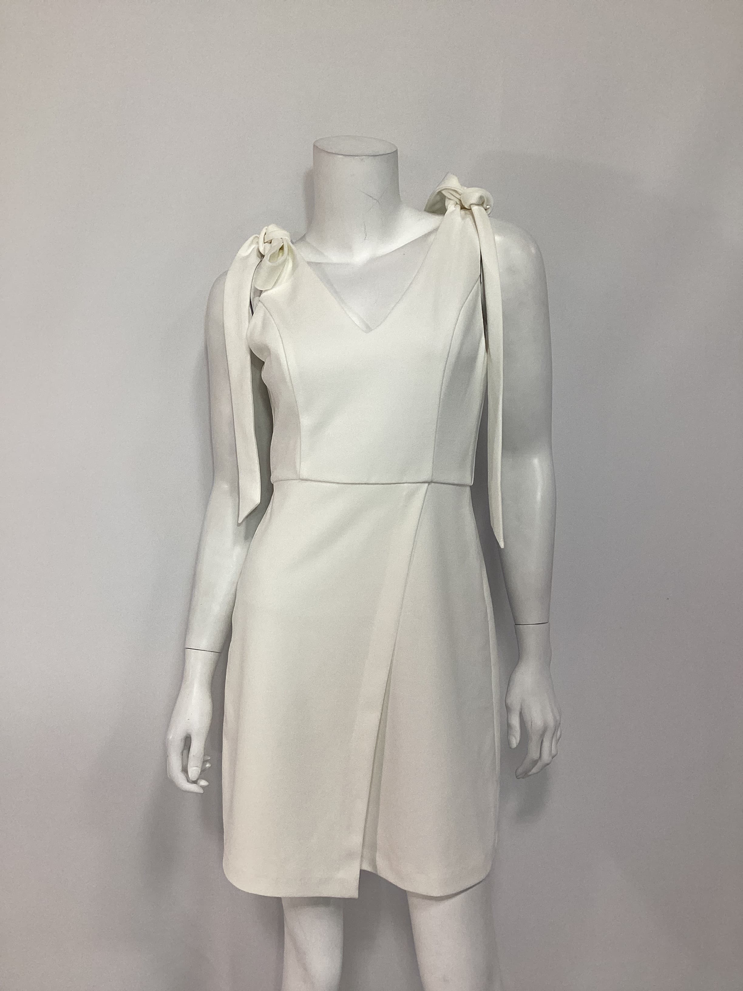 Tie Sleeve Mini Dress In Ivory - Image 2