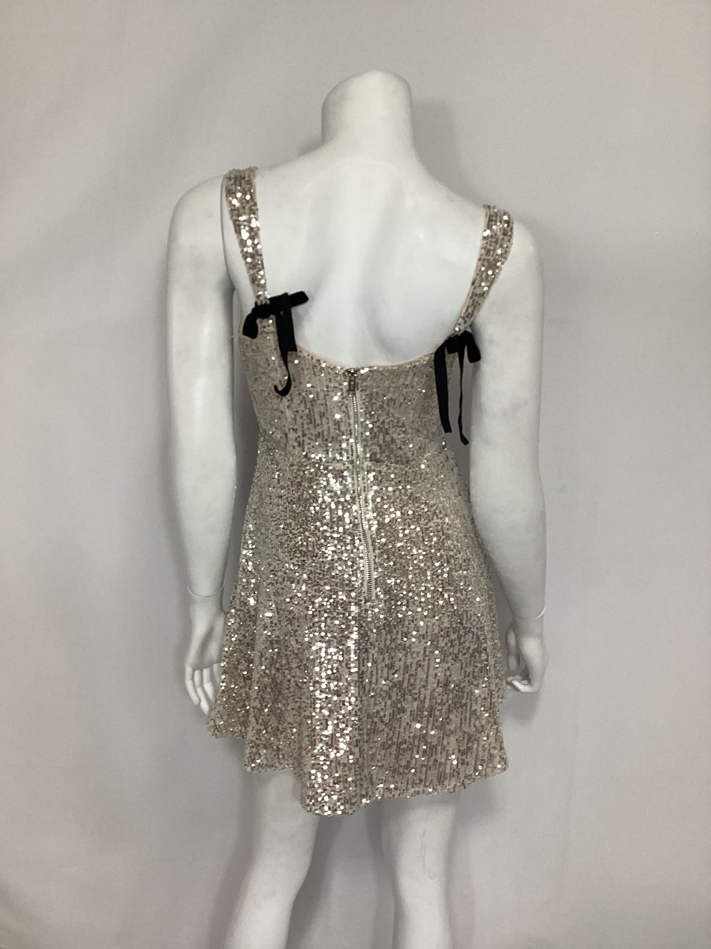 Candice Mini Dress In Silver - Image 3