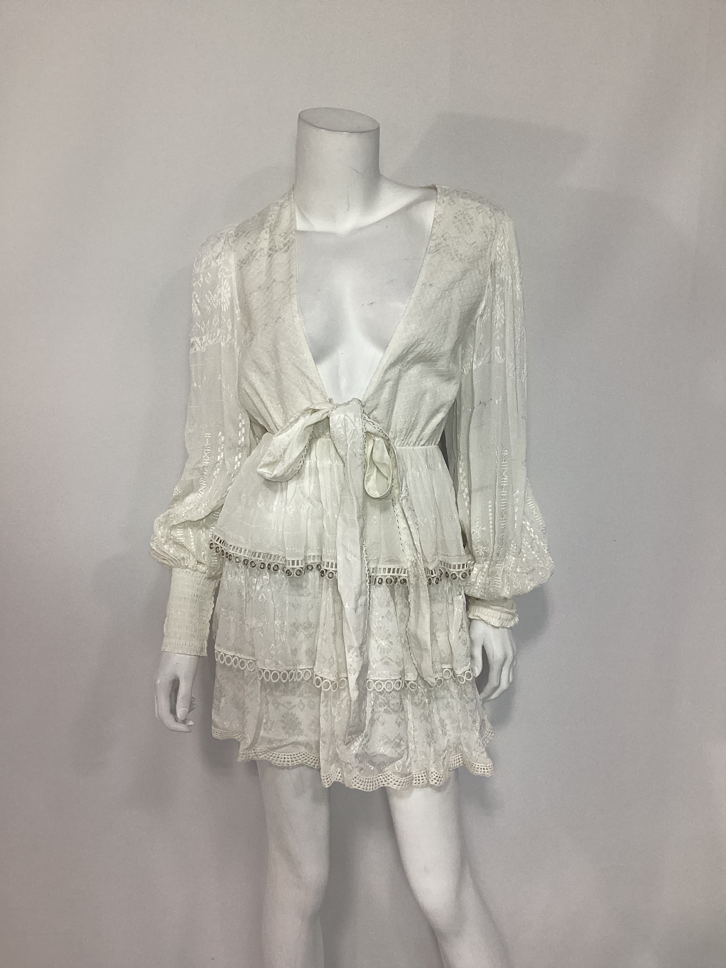 Veda Quilted Dress In Off White - Image 2