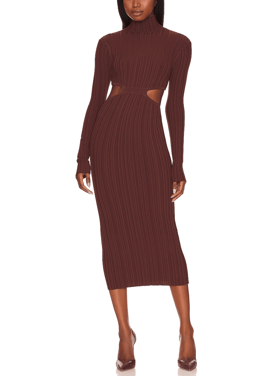 Banji Turtleneck Cut Out Midi Dress - Image 1