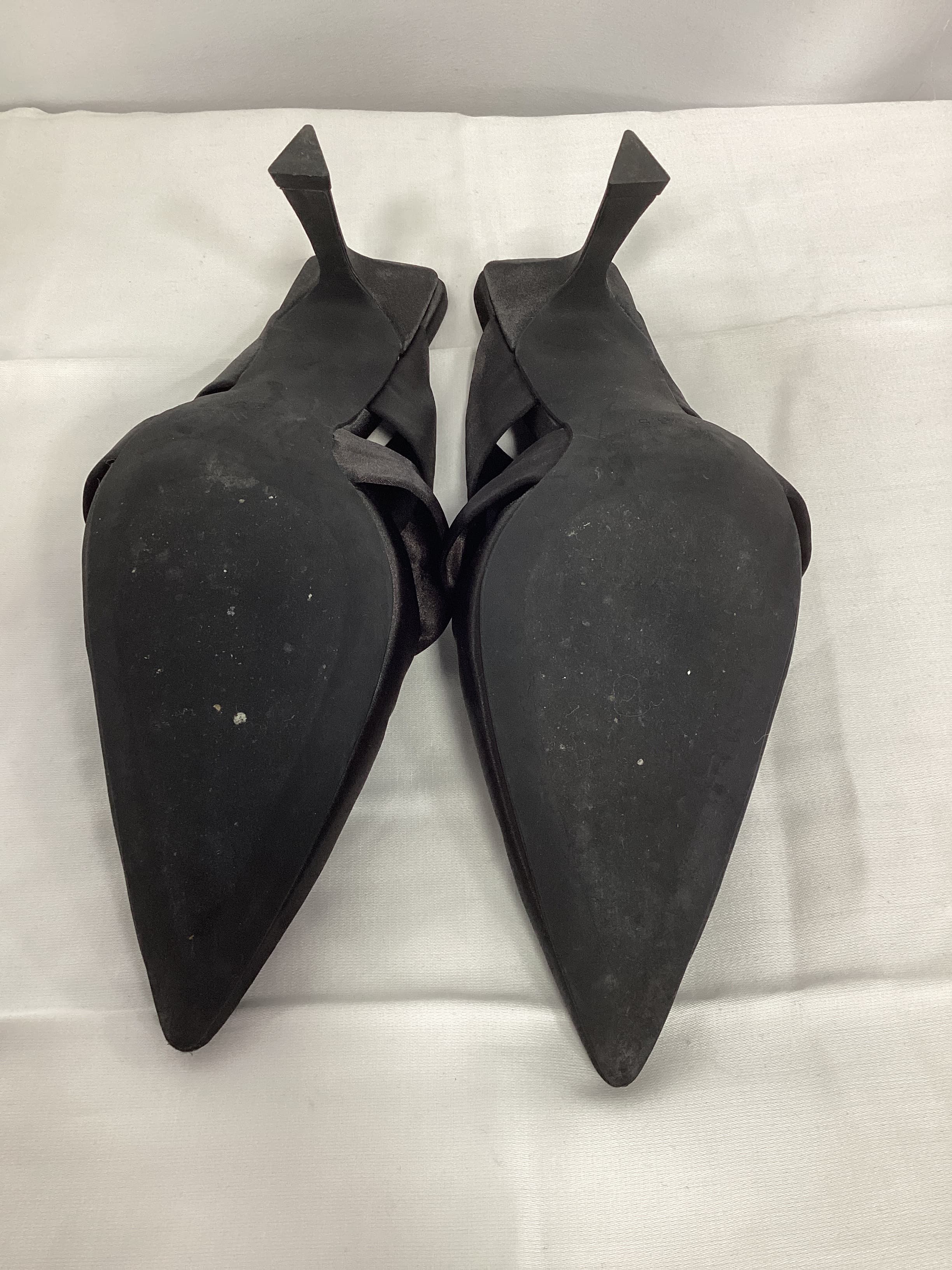 Tied Up Mule In Black Satin - Image 2