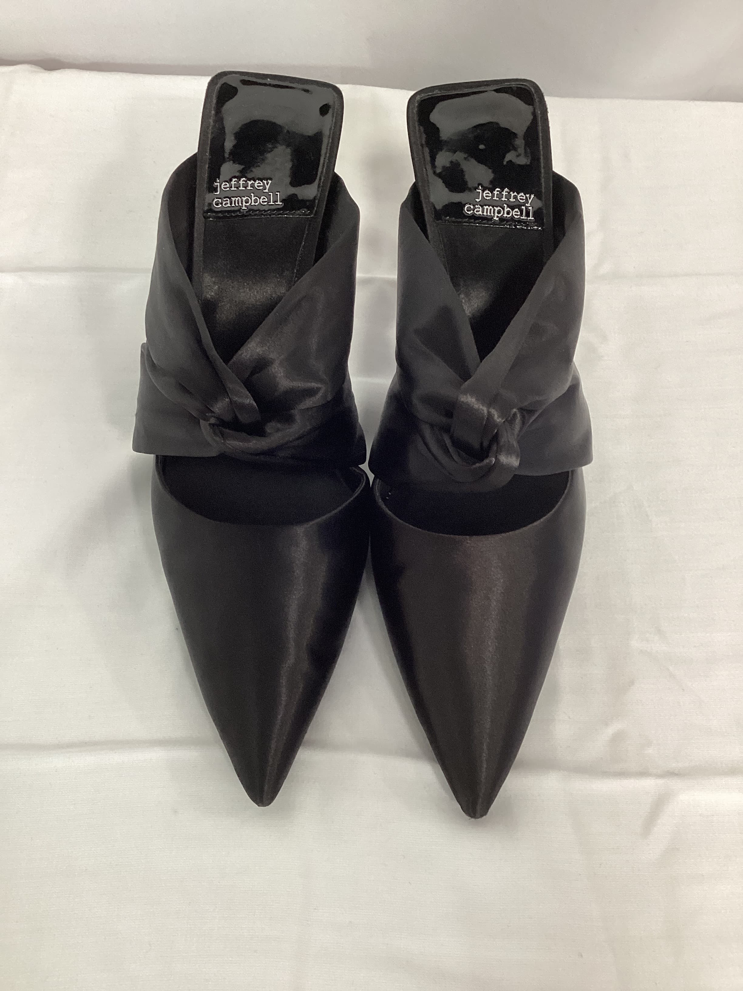 Tied Up Mule In Black Satin - Image 4