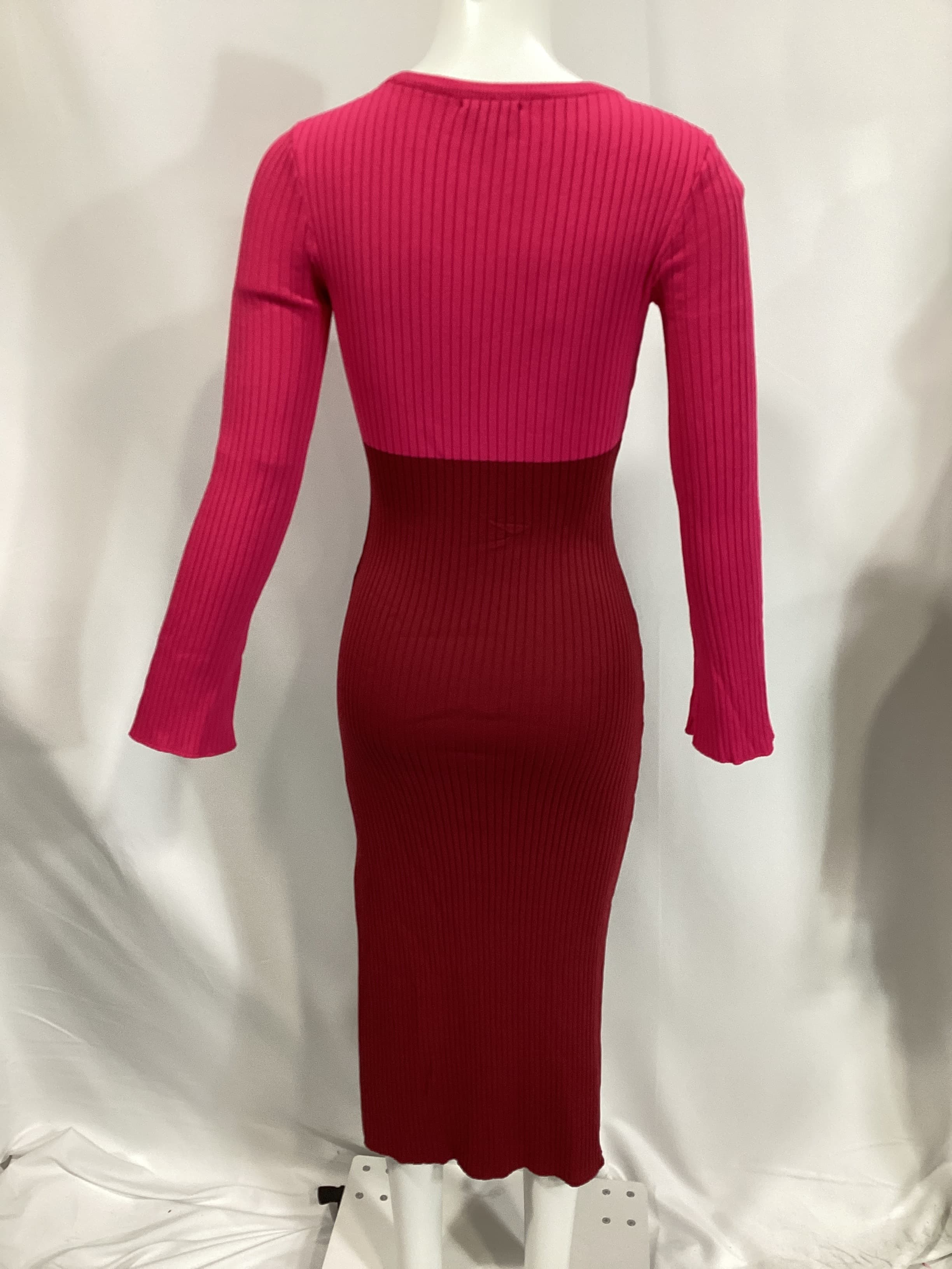 Frankie Dress In Pink & Burgundy - Image 3