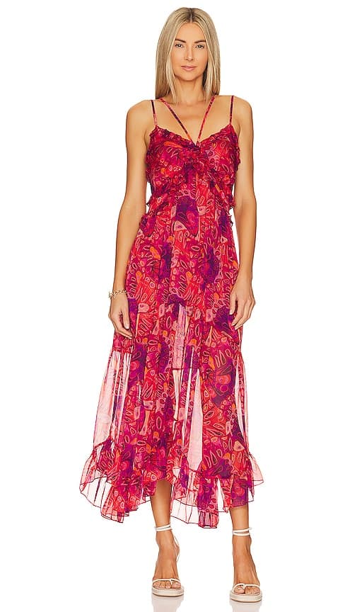 Adrienne Midi Dress In Abstract Butterfly - Image 1