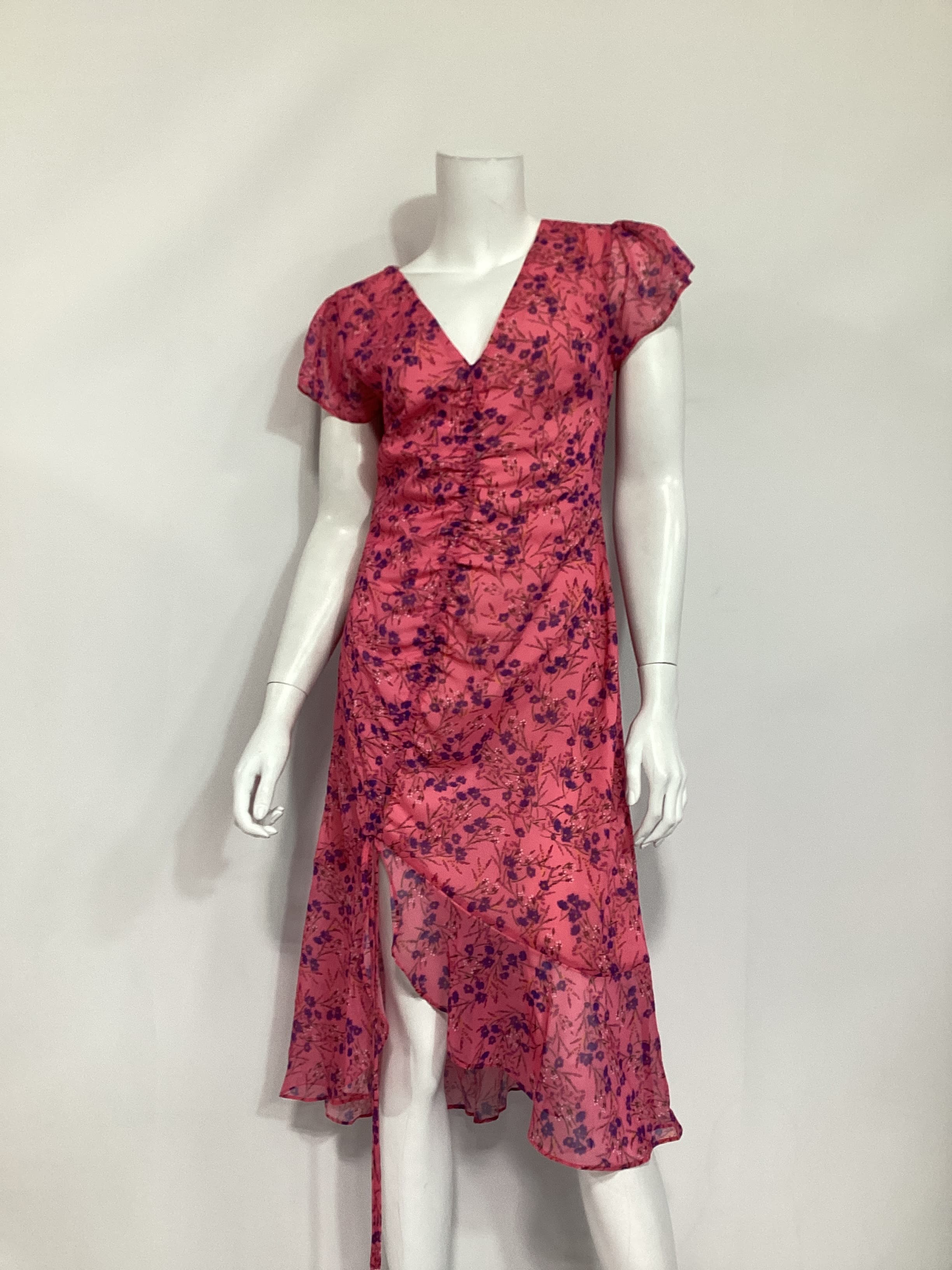 Elaine Midi Dress In Pink Baybreeze - Image 2