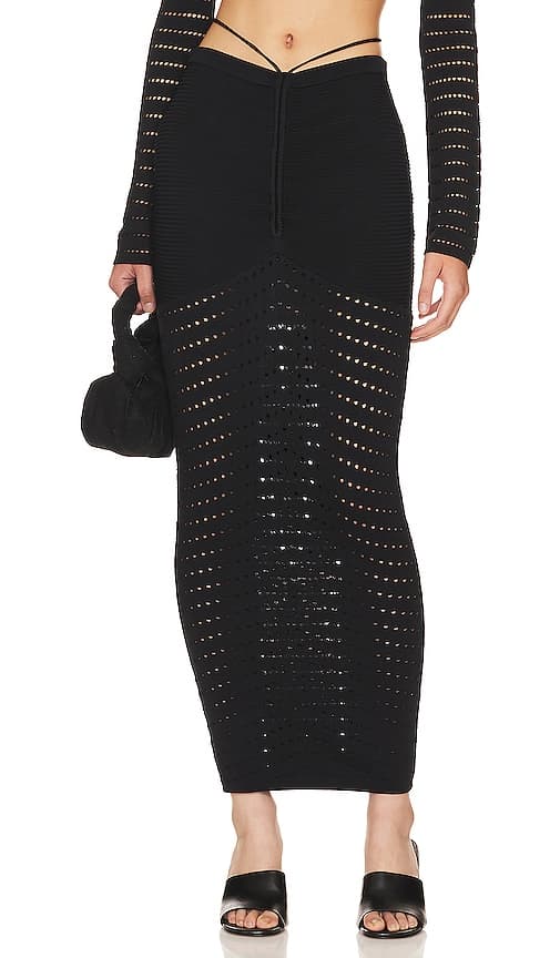 Kai Knit Midi Skirt In Black - Image 1