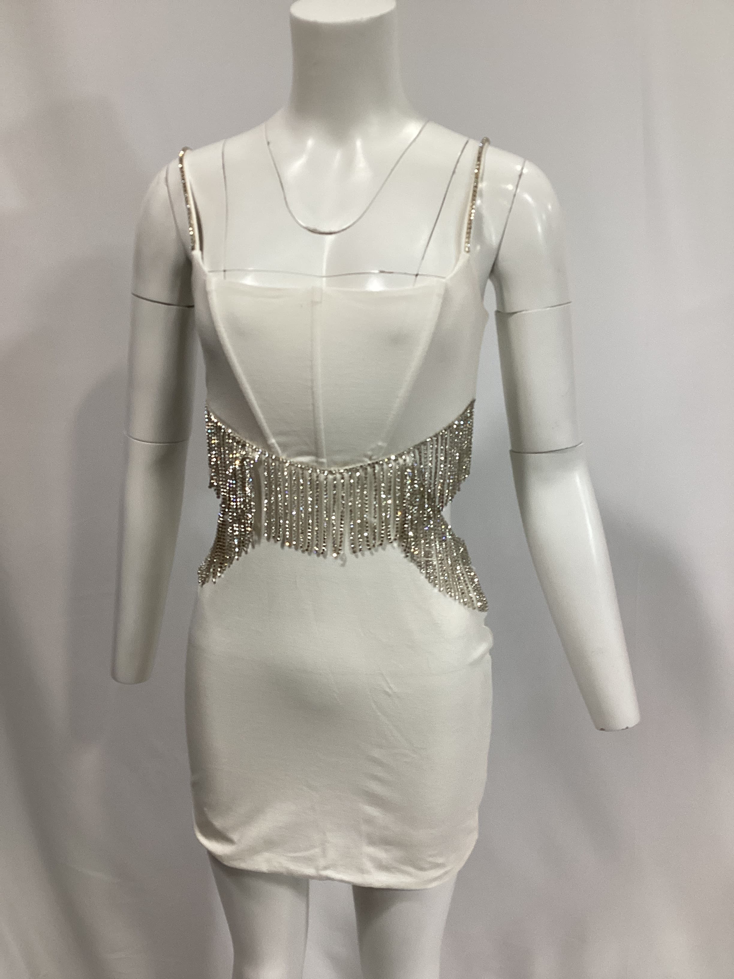 Adria Mini Dress In White - Image 2