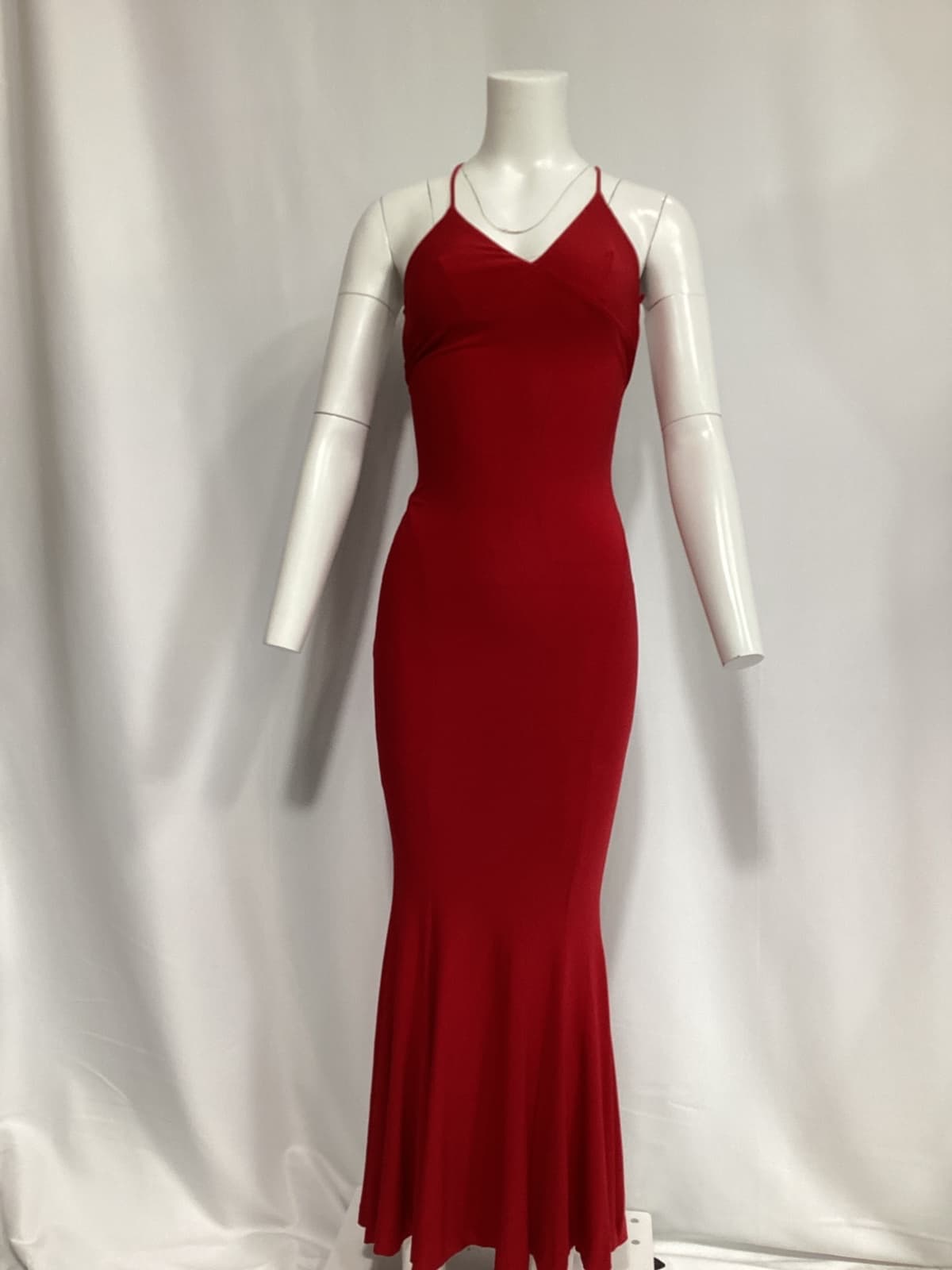 Norma Kamali X Revolve Low Back Slip Mermaid Fishtail Gown In Red - Image 2