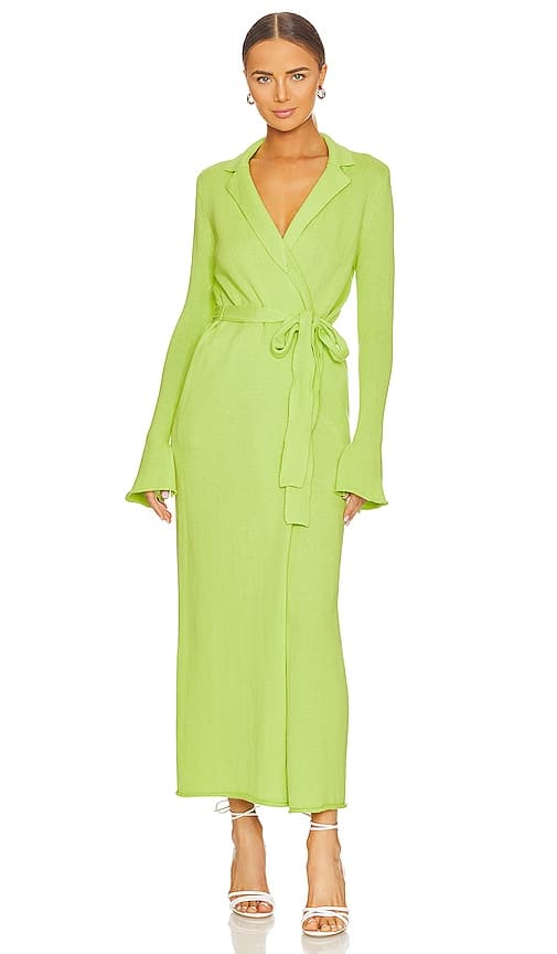 Venetia Cardigan Dress In Lime - Image 1