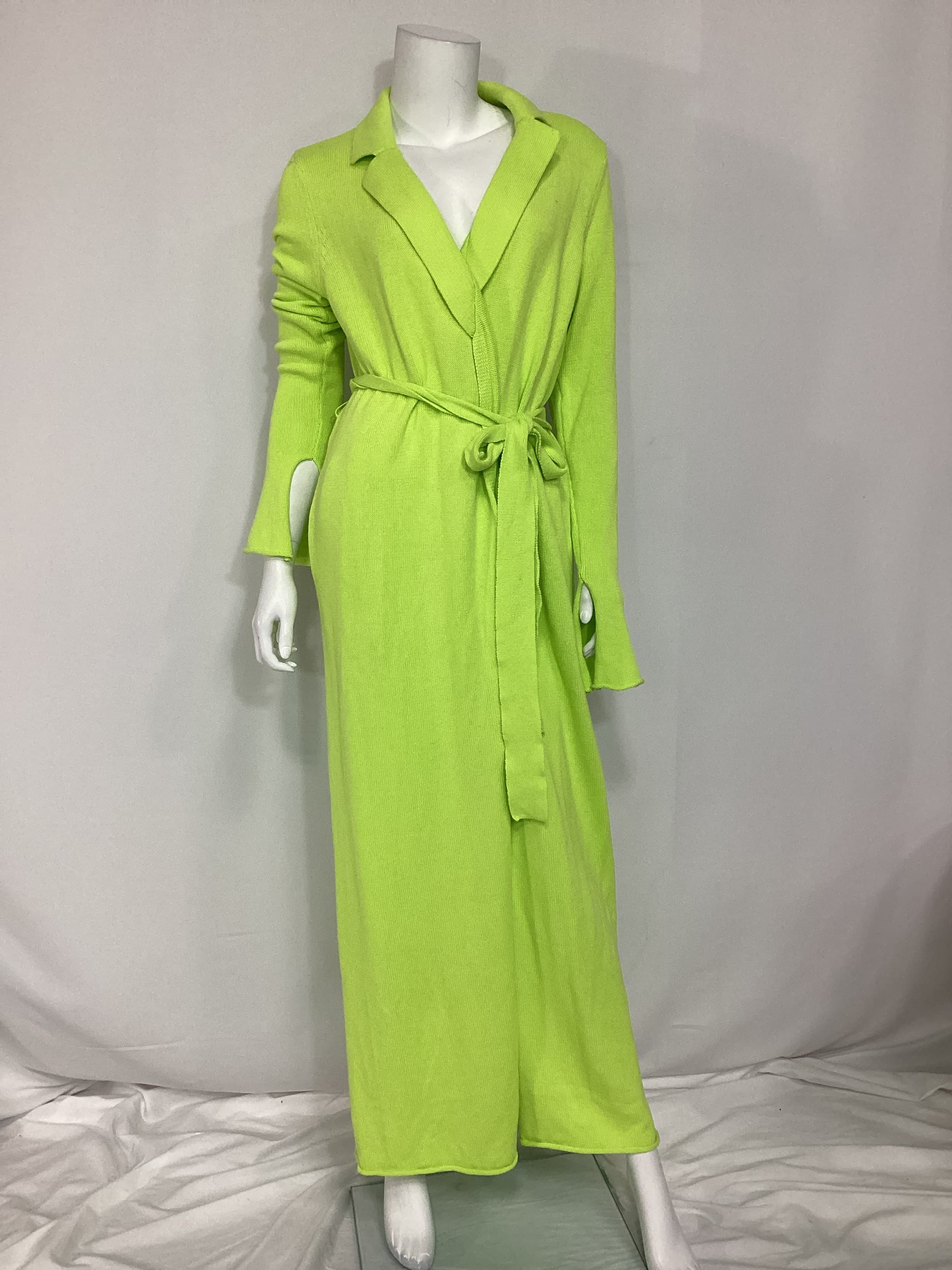 Venetia Cardigan Dress In Lime - Image 2