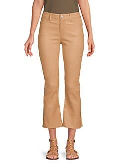 Leather Cropped Bootcut Pants - Image 1