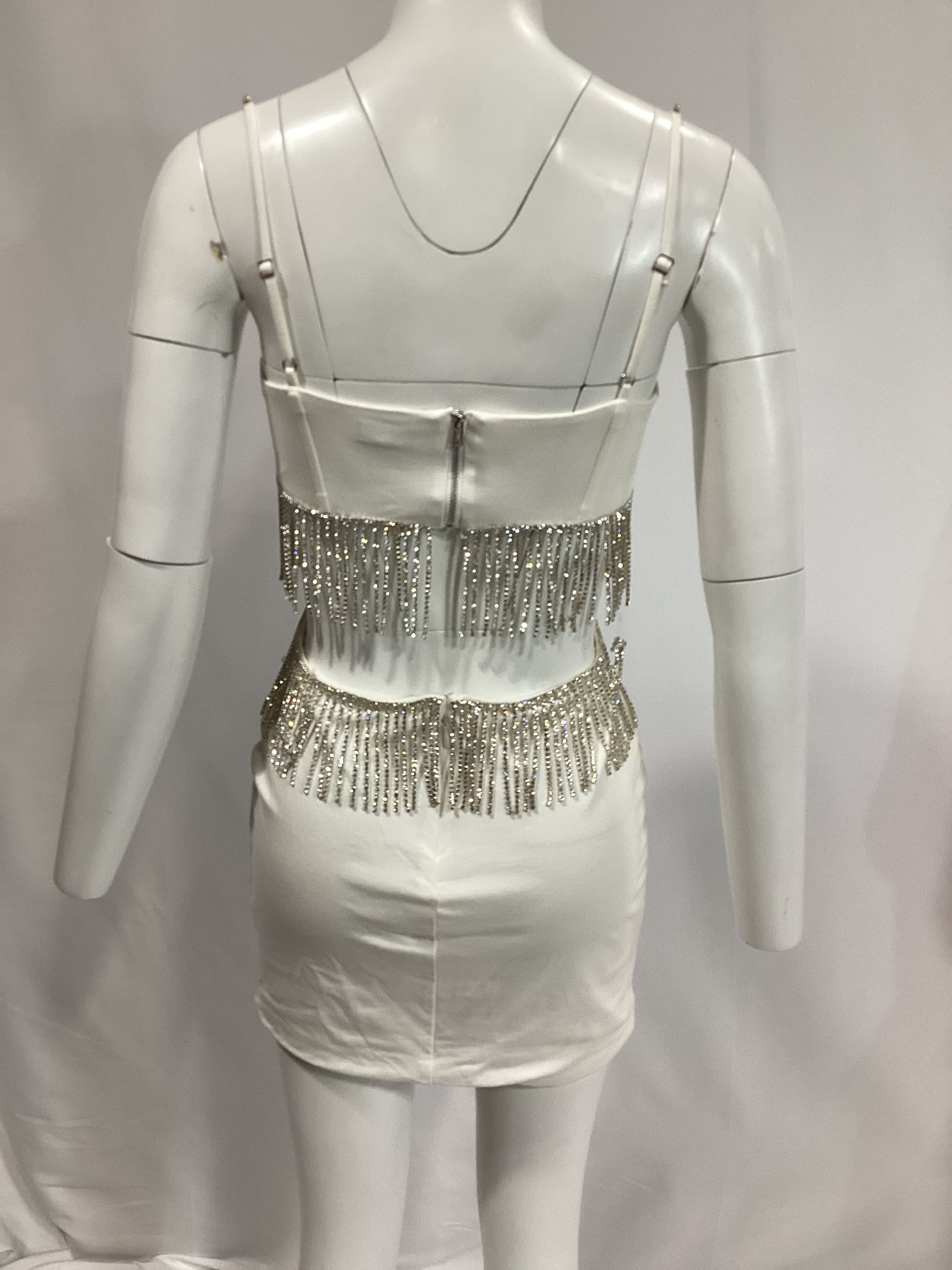 Adria Mini Dress In White - Image 4
