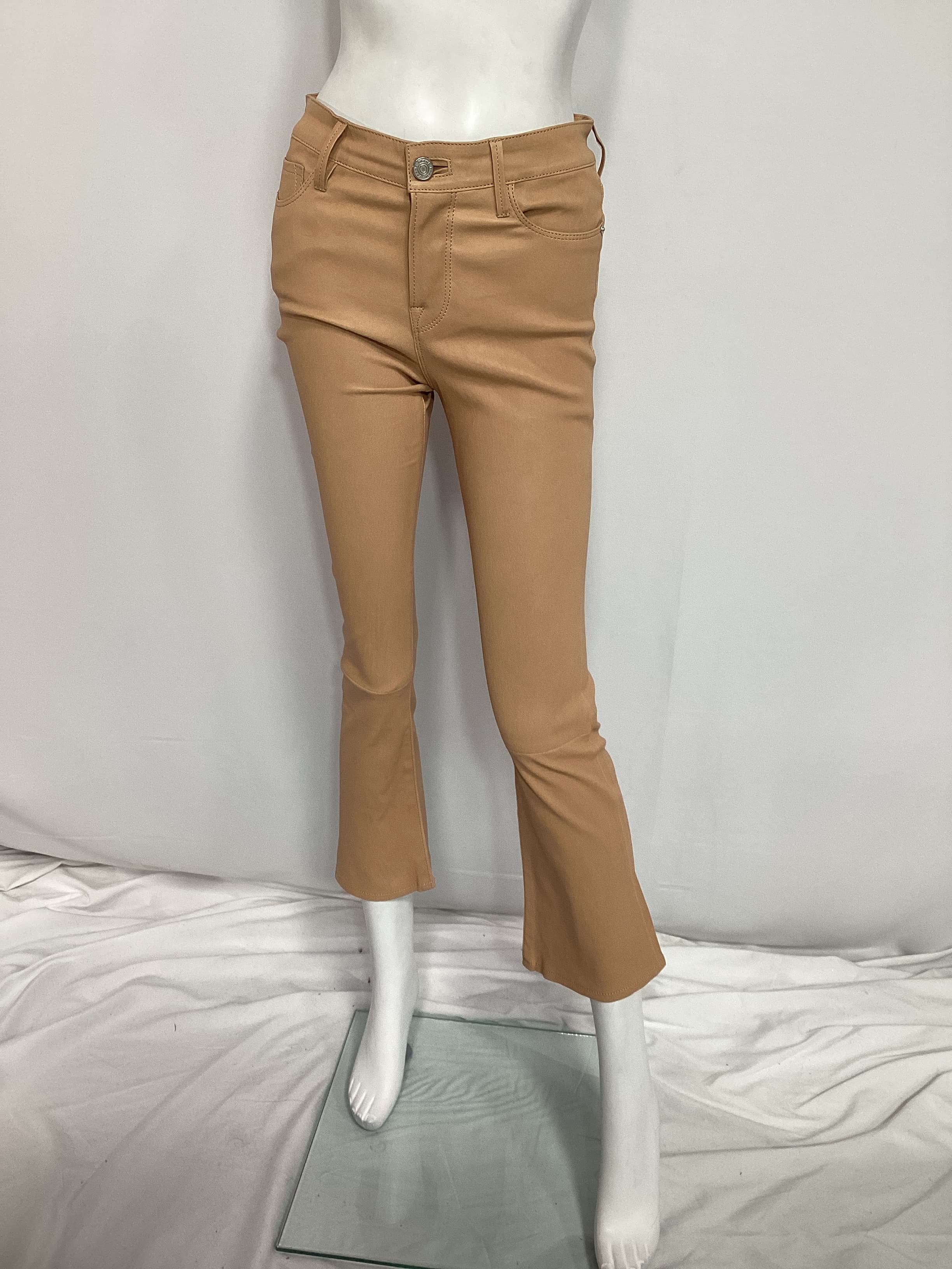 Leather Cropped Bootcut Pants - Image 2