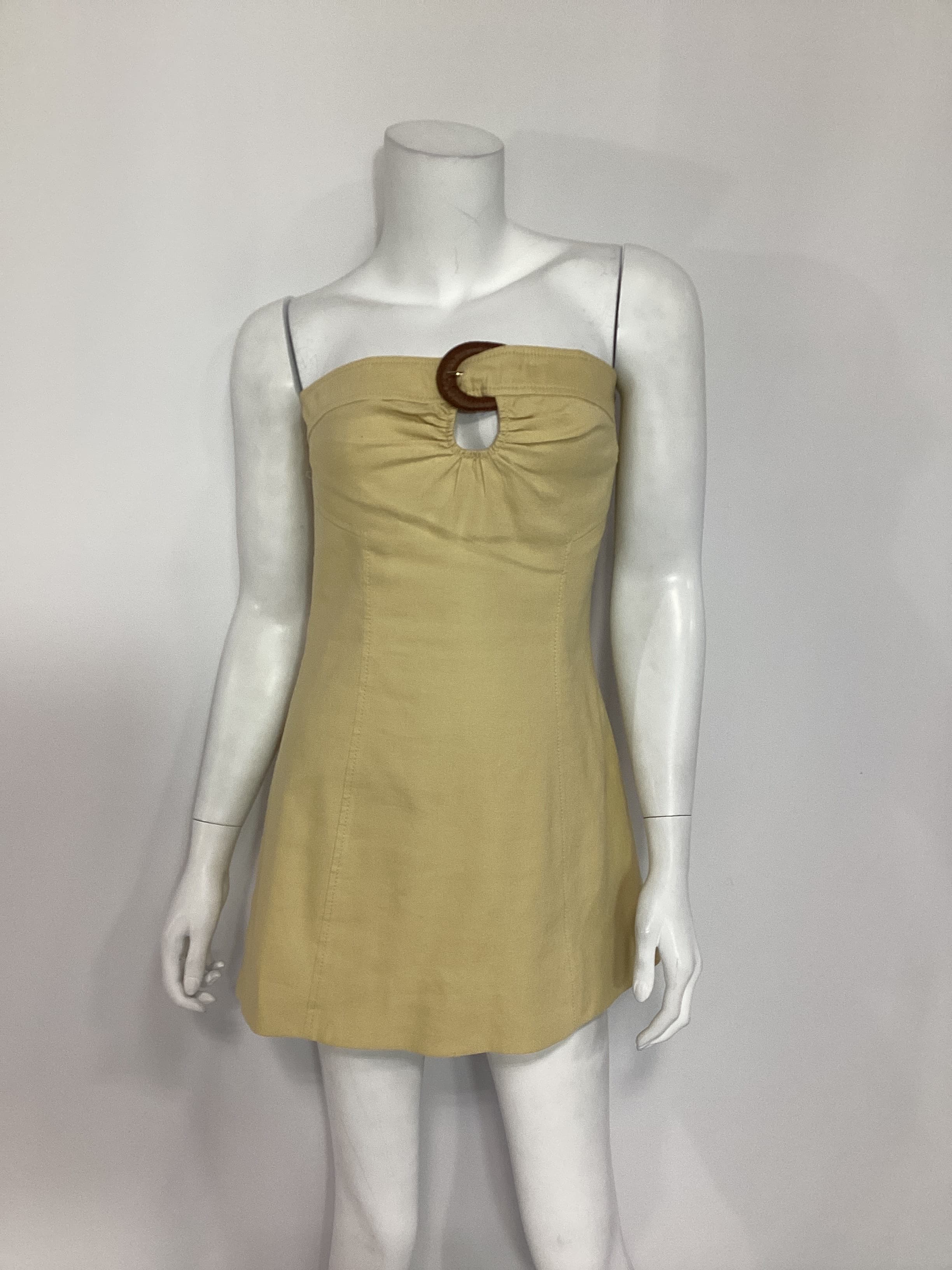 Rina Mini Dress In Wheat - Image 3