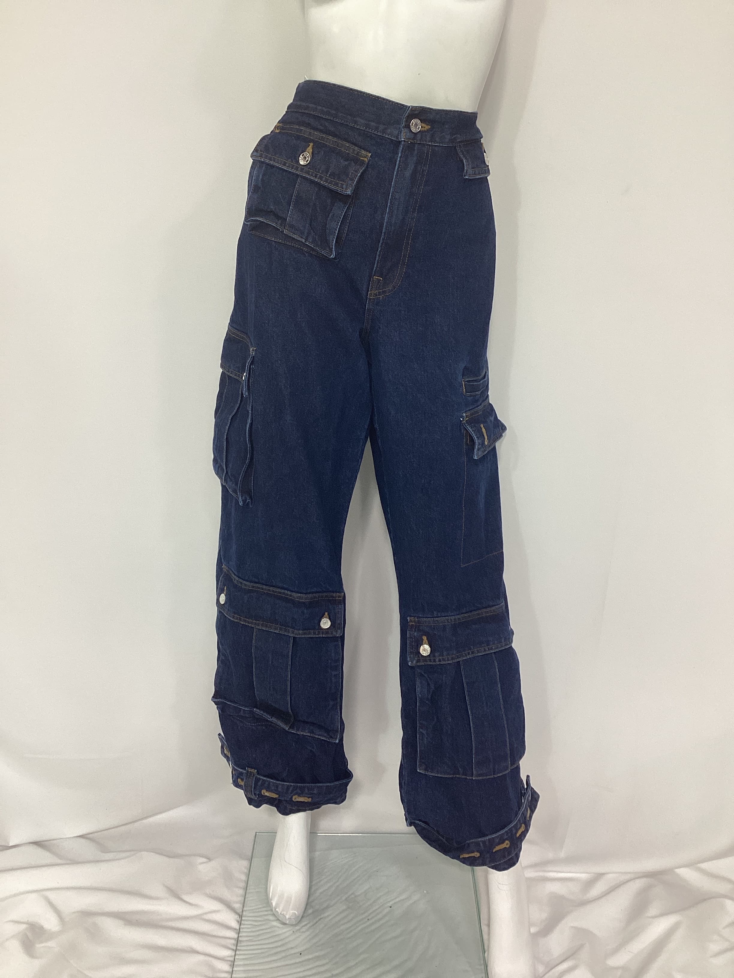 Lara Low Rise Wide Leg Cargo In Coldwater - Image 3