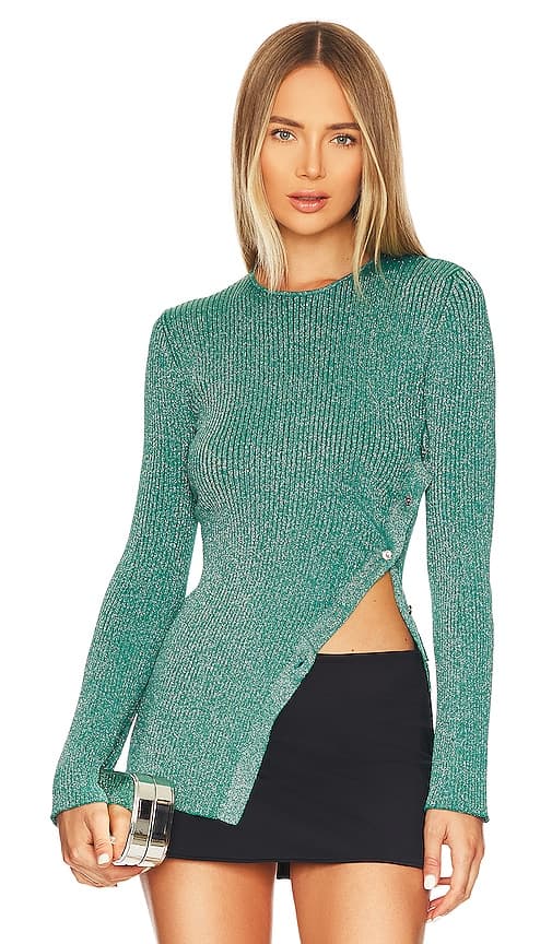 Gaia Sweater In Ocean Teal Lurex - Image 1