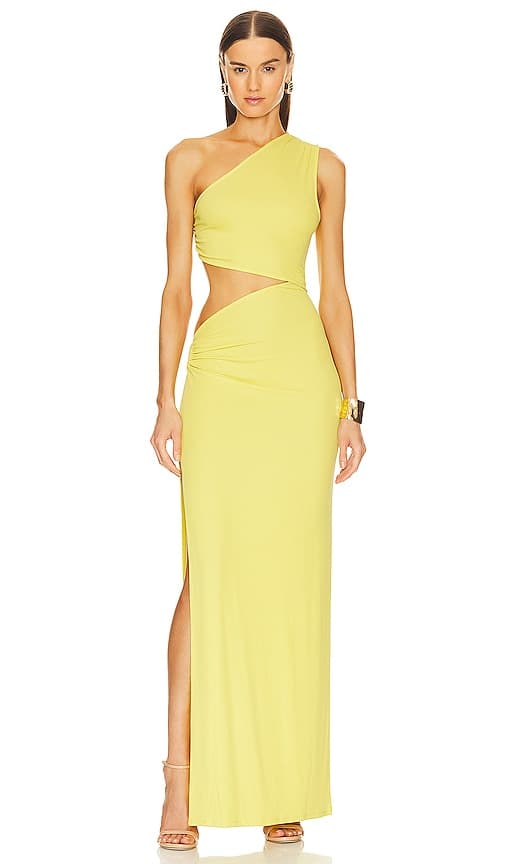 Michael Costello X Revolve Decker Maxi Dress In Lime - Image 1