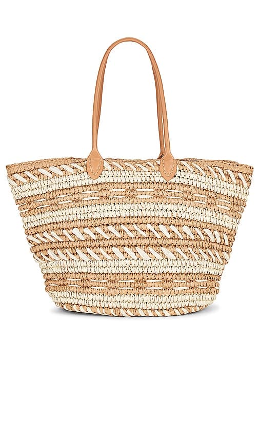Straw Tote In Tan - Image 1