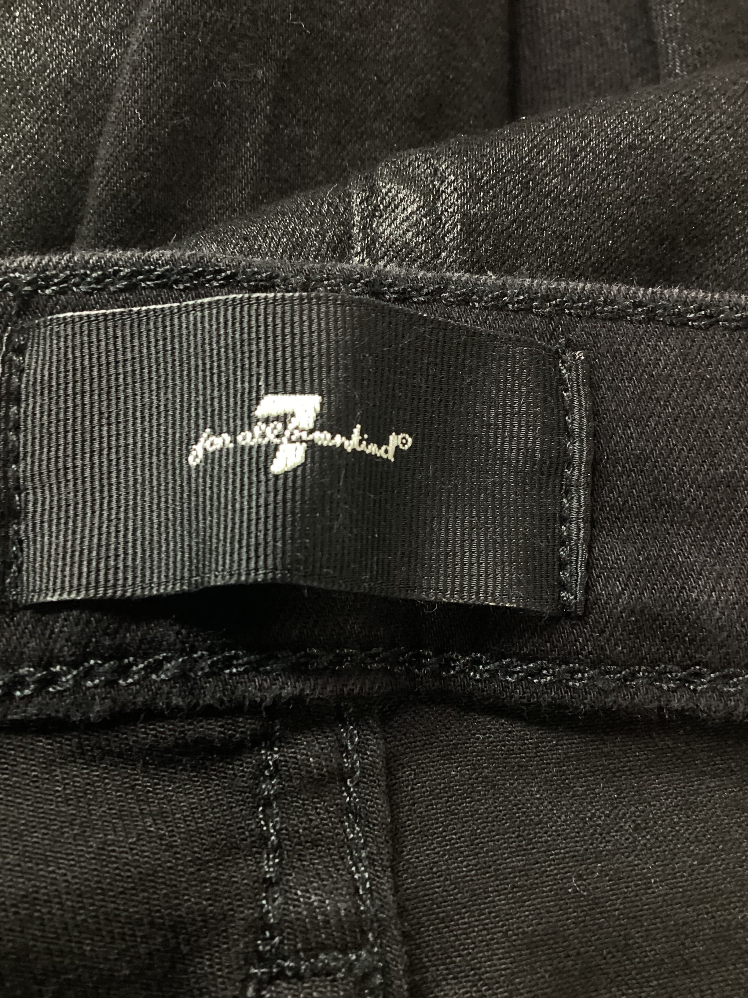 7 For All Mankind The High Waist Ankle Skinny With Faux Pockets In Black Coated - Image 4