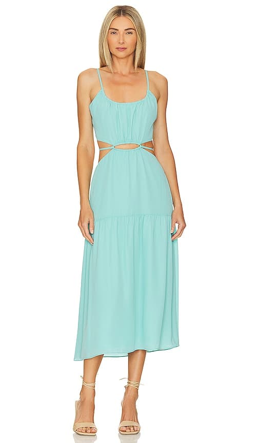 Tiered Dress In Aqua - Image 1
