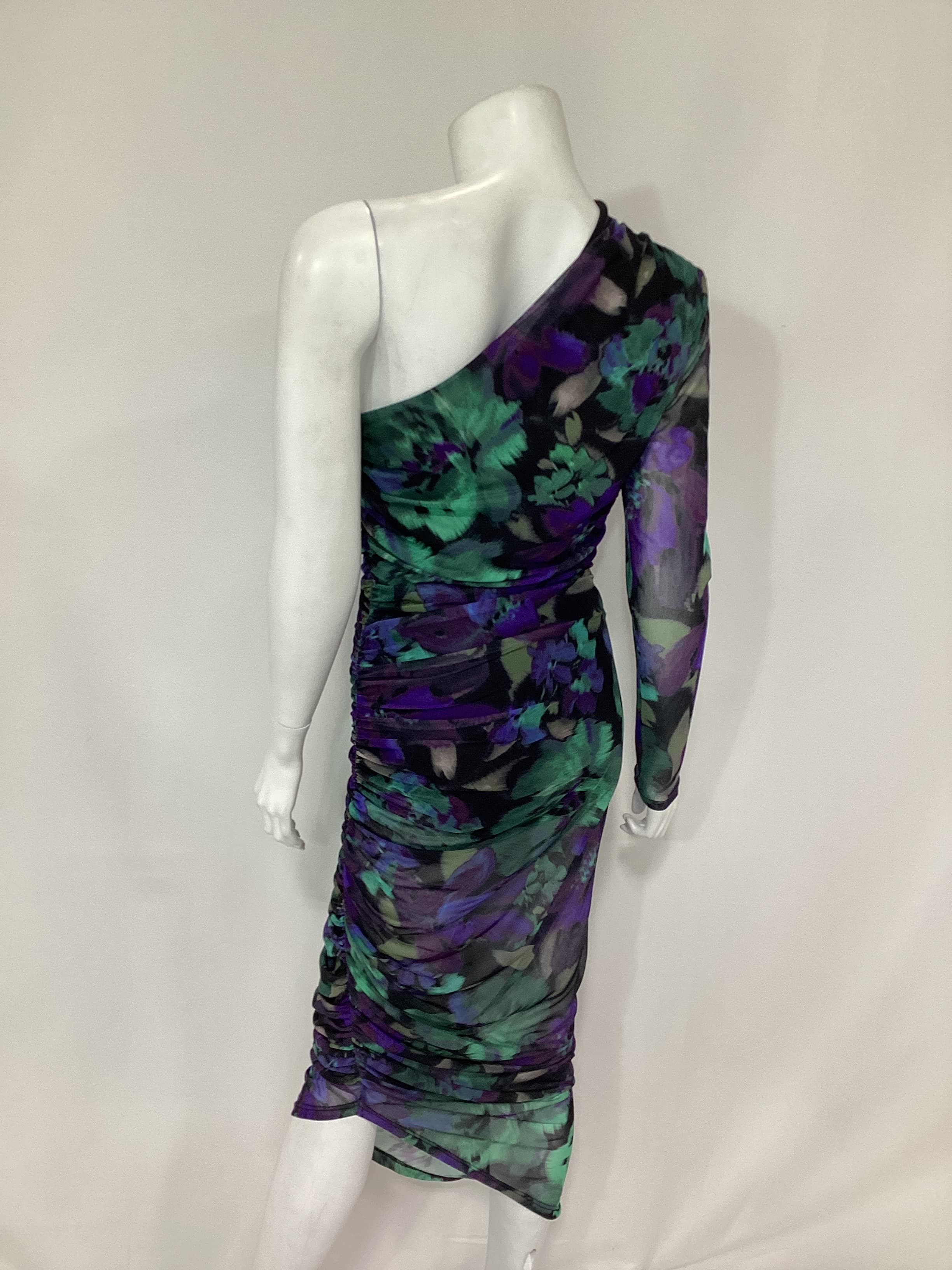 Ramona Mesh Midi Dress In Water Colour Floral - Image 2