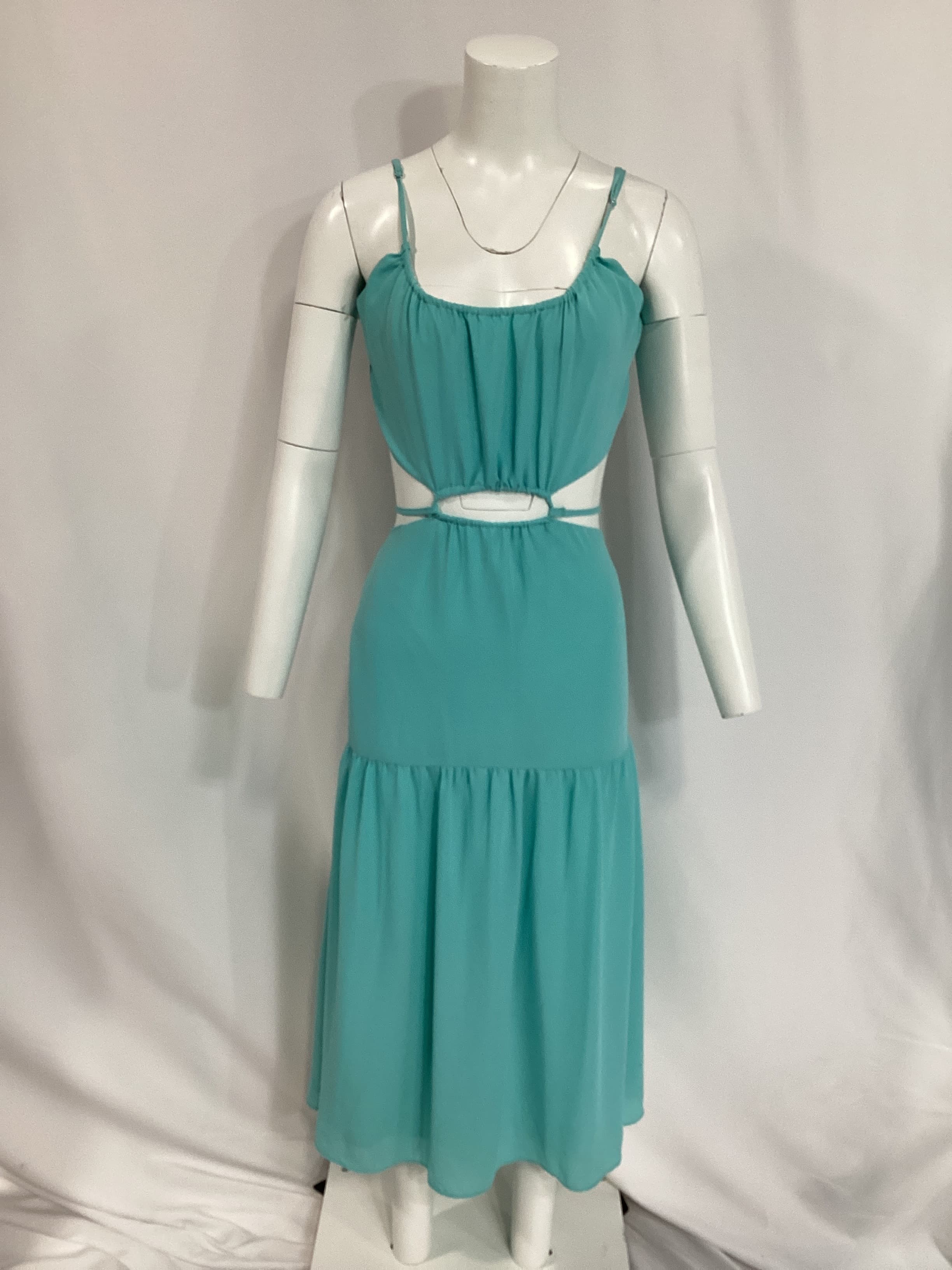 Tiered Dress In Aqua - Image 2