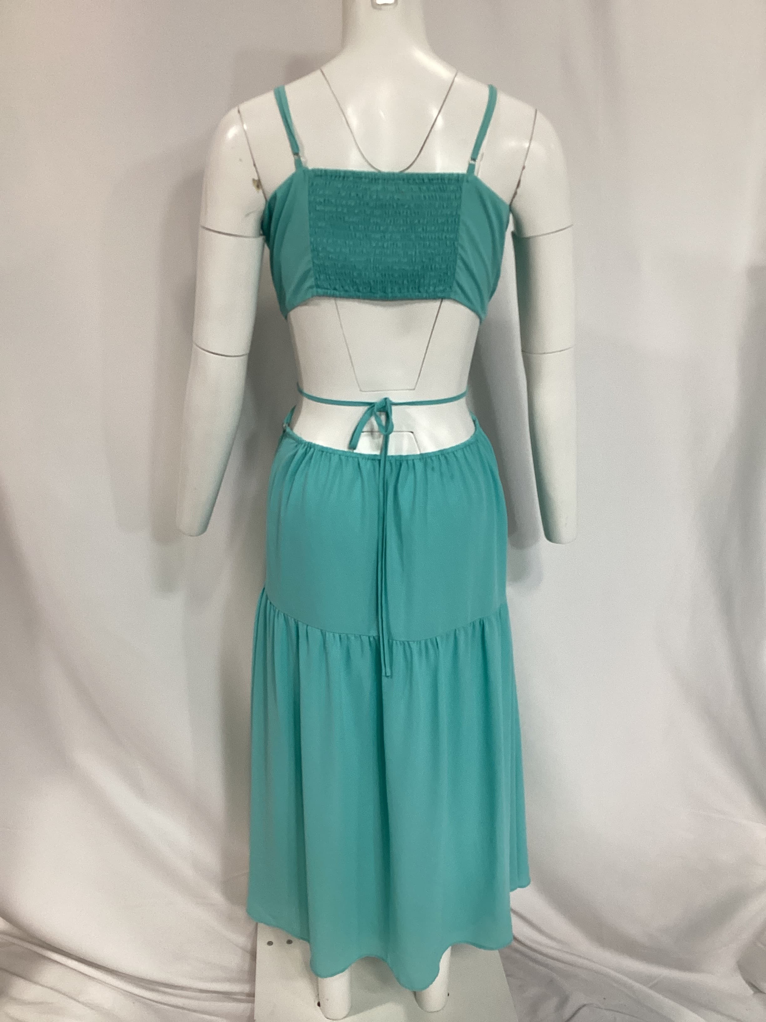 Tiered Dress In Aqua - Image 3
