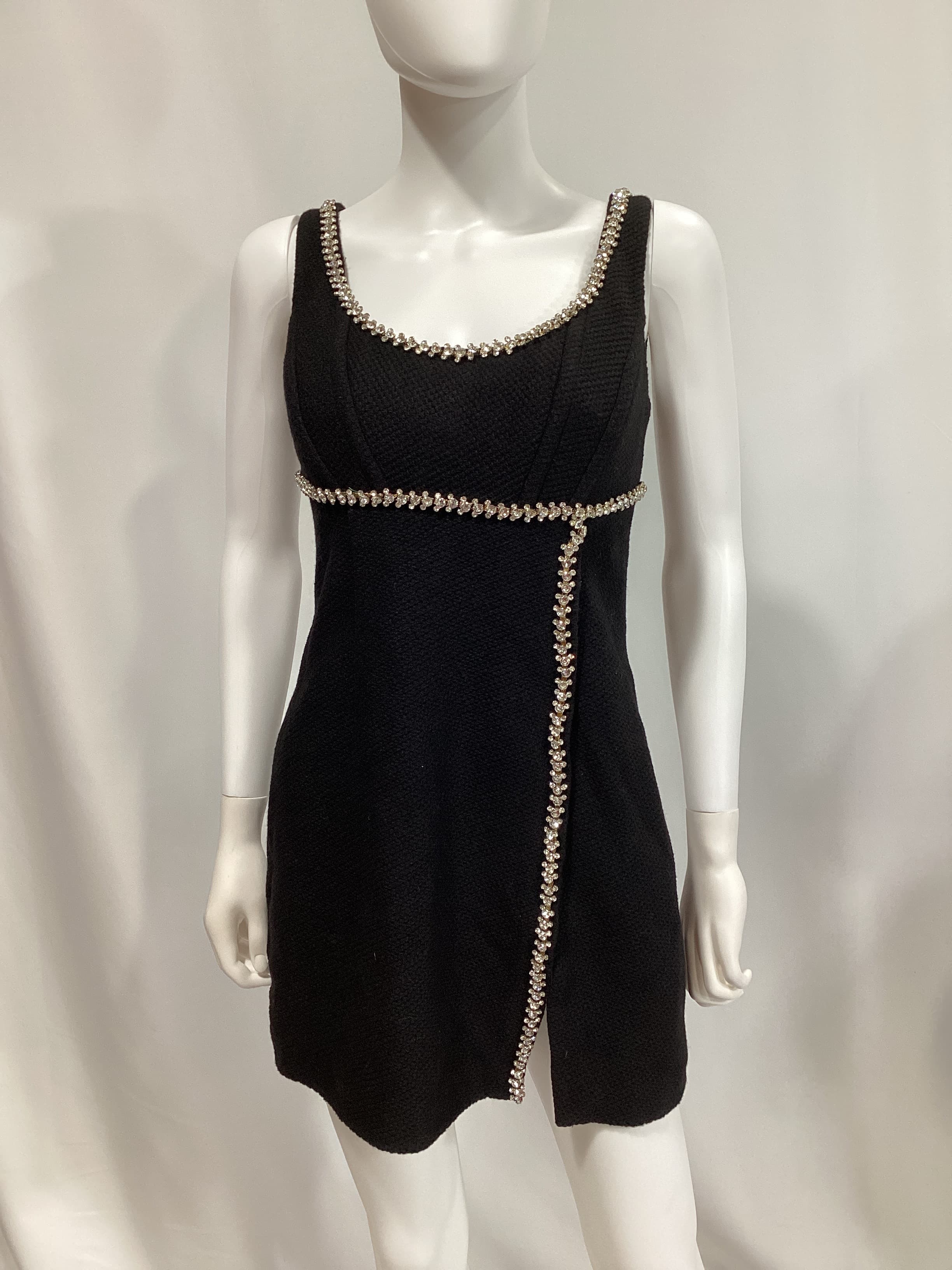 Crystal-Embellished Tweed Mini Dress - Image 2