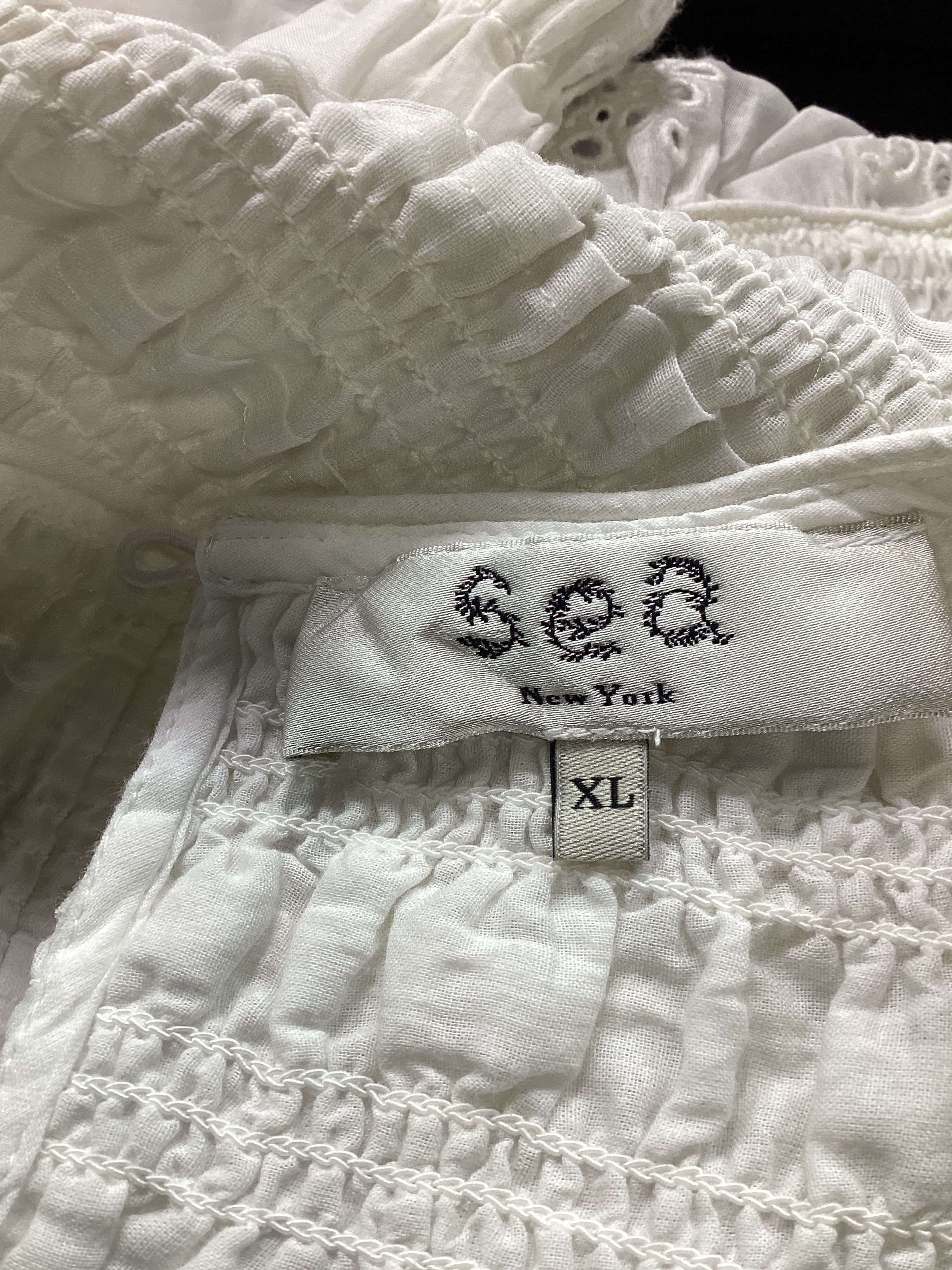 Blaine Eyelet Puff Sleeve Smocked Dress - Image 3