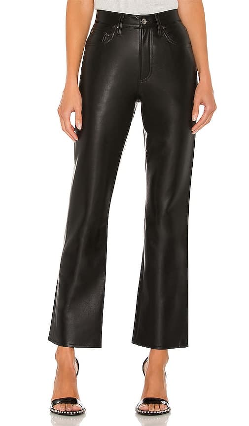 Recycled Leather Relaxed Boot Pant In Detox - Image 1