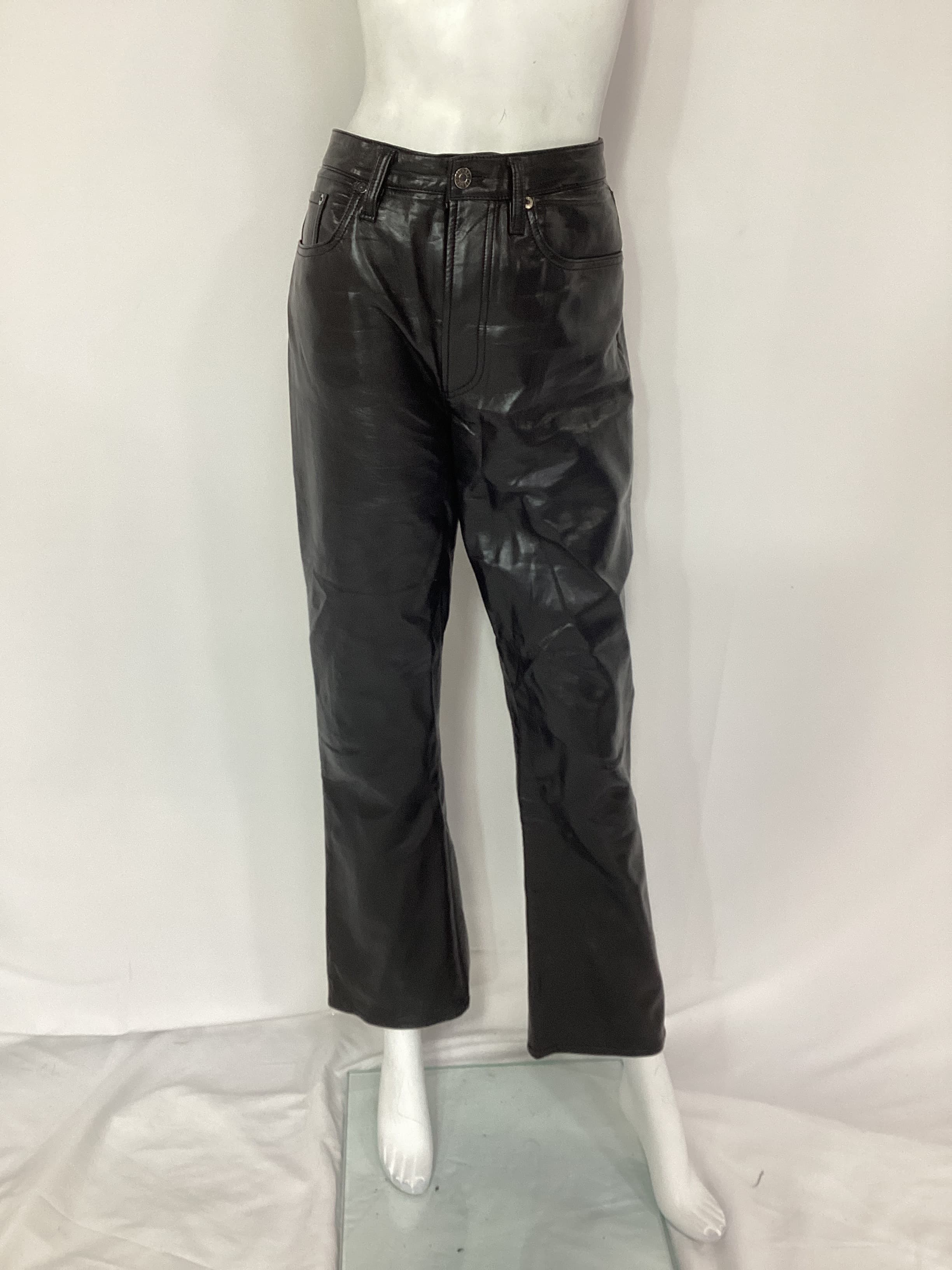 Recycled Leather Relaxed Boot Pant In Detox - Image 2