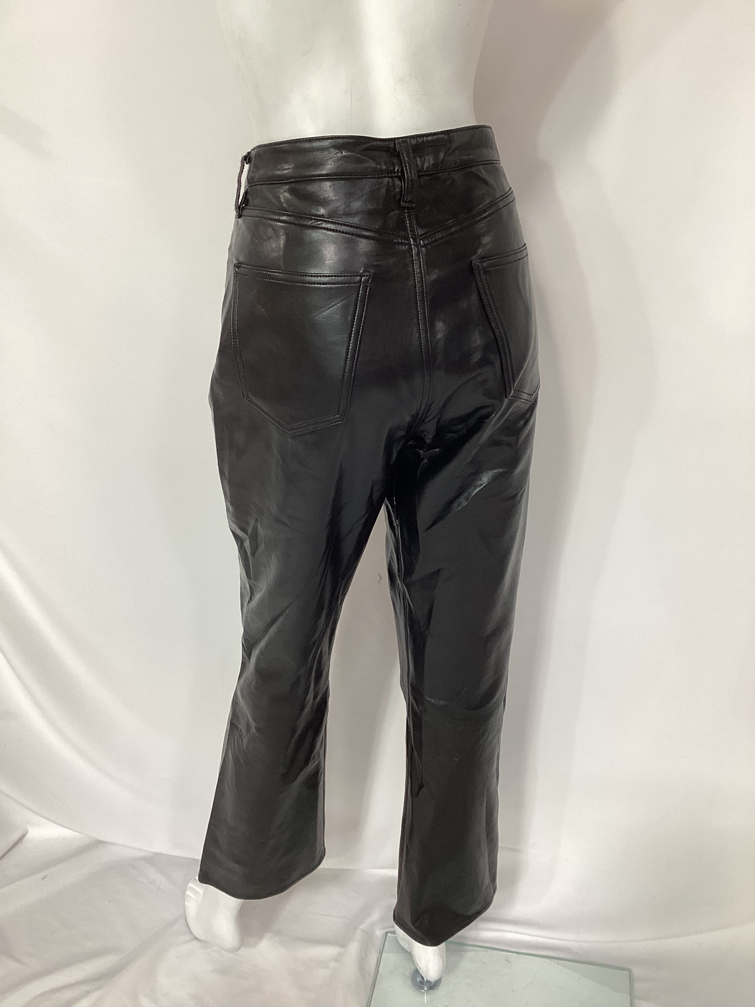 Recycled Leather Relaxed Boot Pant In Detox - Image 3