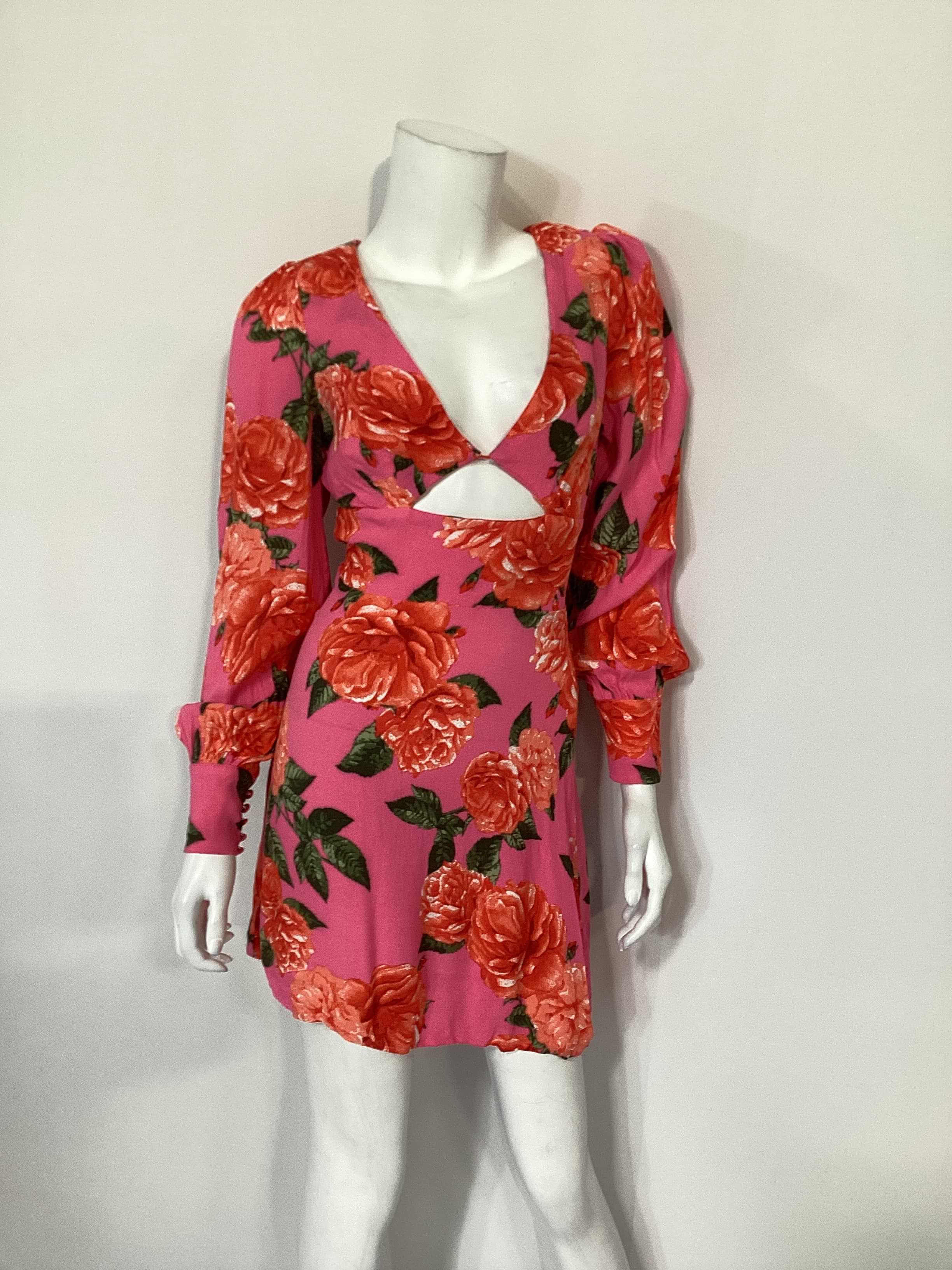 Castiel Mini Dress In Pink Bouquet - Image 3