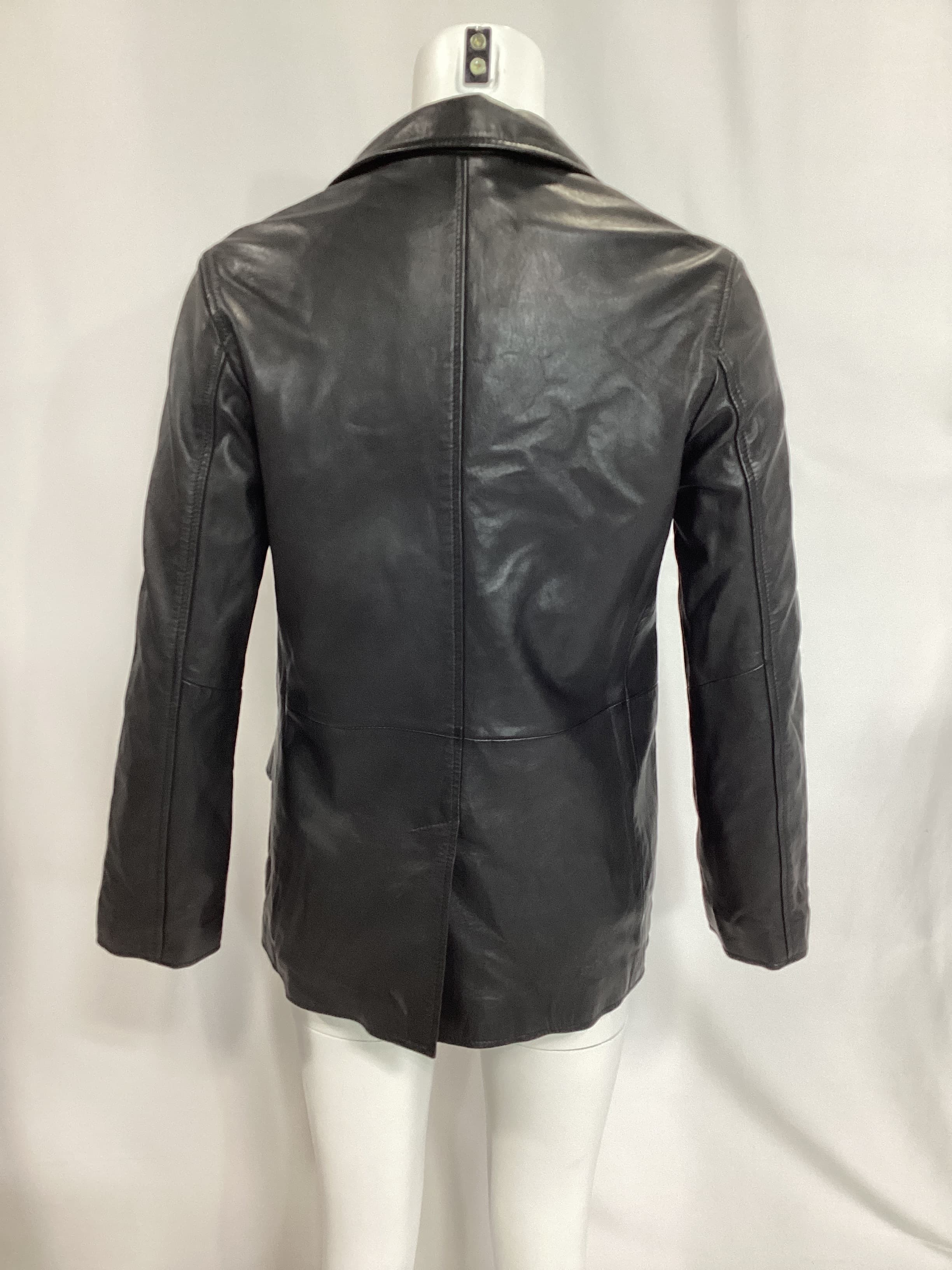 Corrina Leather Blazer In Black - Image 3