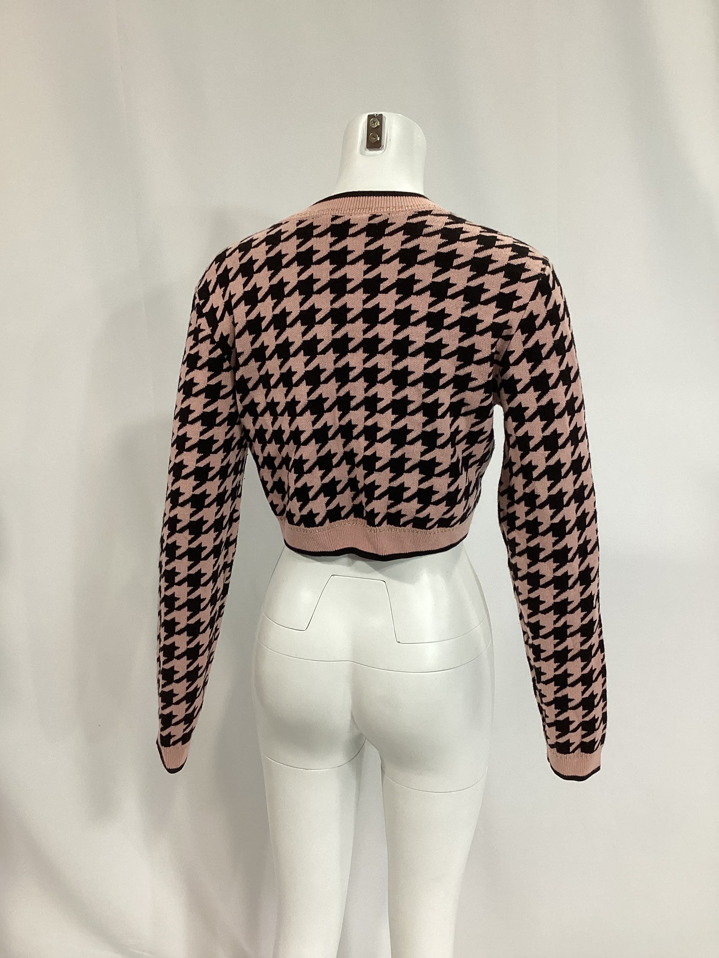 Carly Cardigan In Pink & Black - Image 4