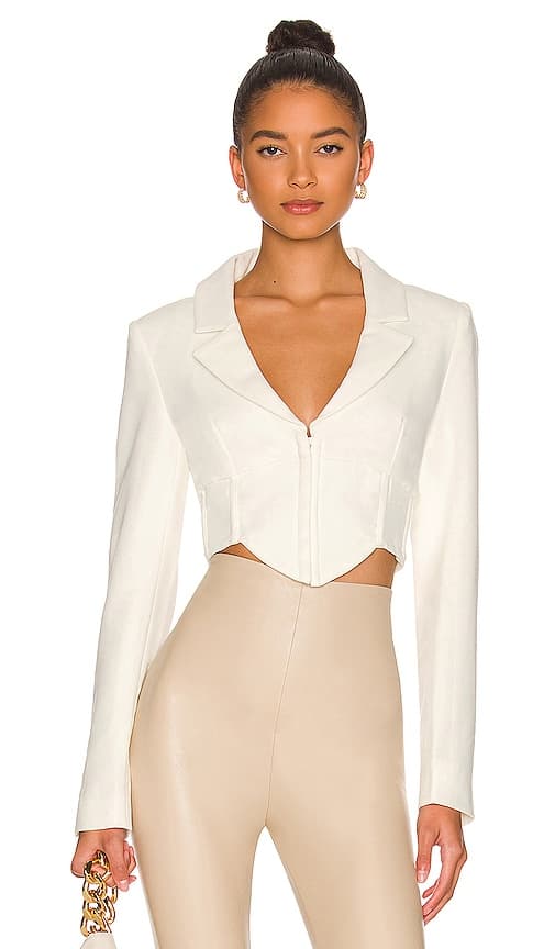 Marcella Corset Blazer In Orchid White - Image 1