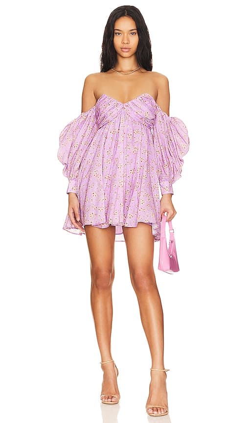 Lani Floral Mini Dress In Lilac Mist - Image 1