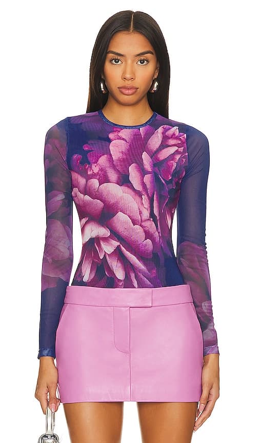 Brooks Bodysuit In Macro Floral - Image 1