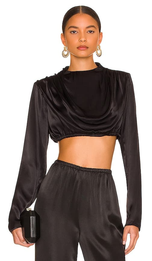 Chelsie Crop Top In Black - Image 1