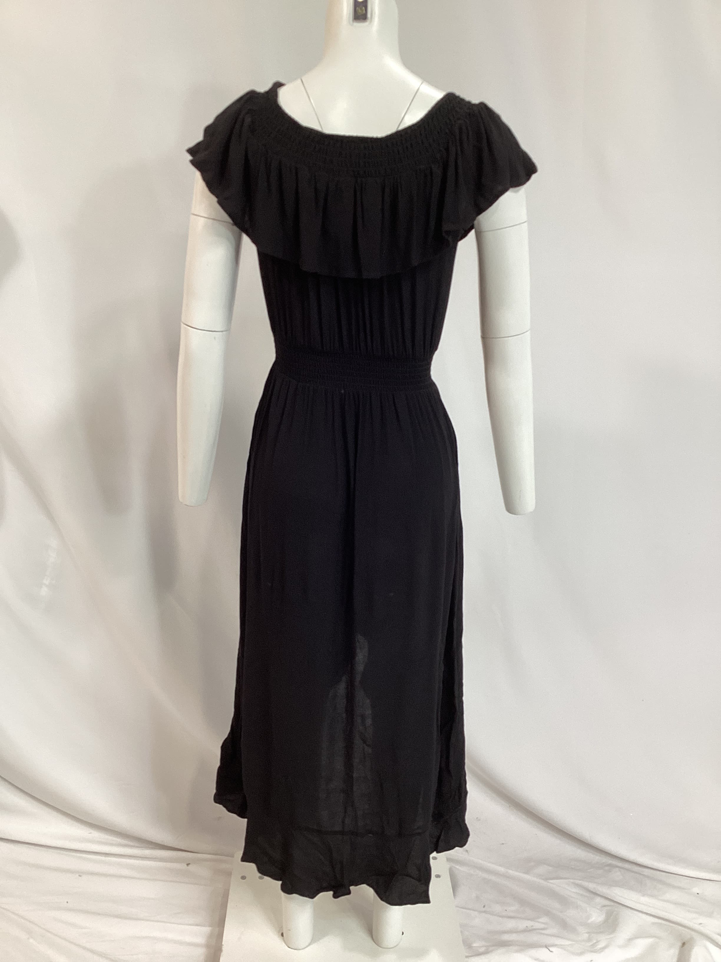Black Ruffle Dress In Black - Image 3