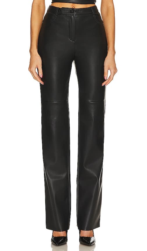 Killa Faux Leather Trousers In Black - Image 1