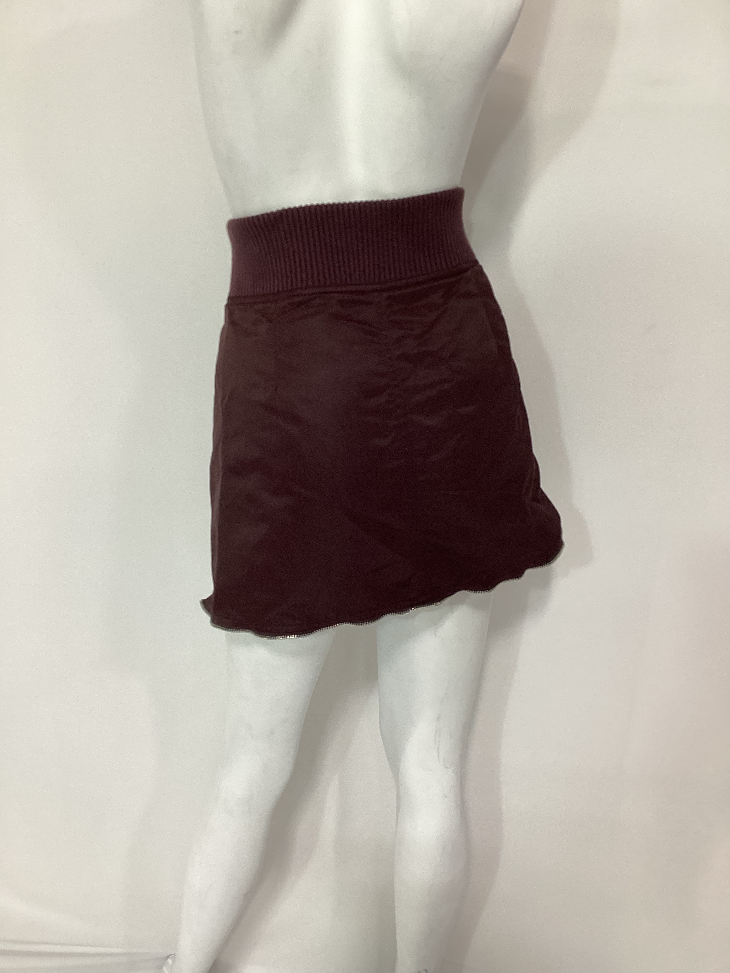 Bomber Mini Skirt In Maroon - Image 2
