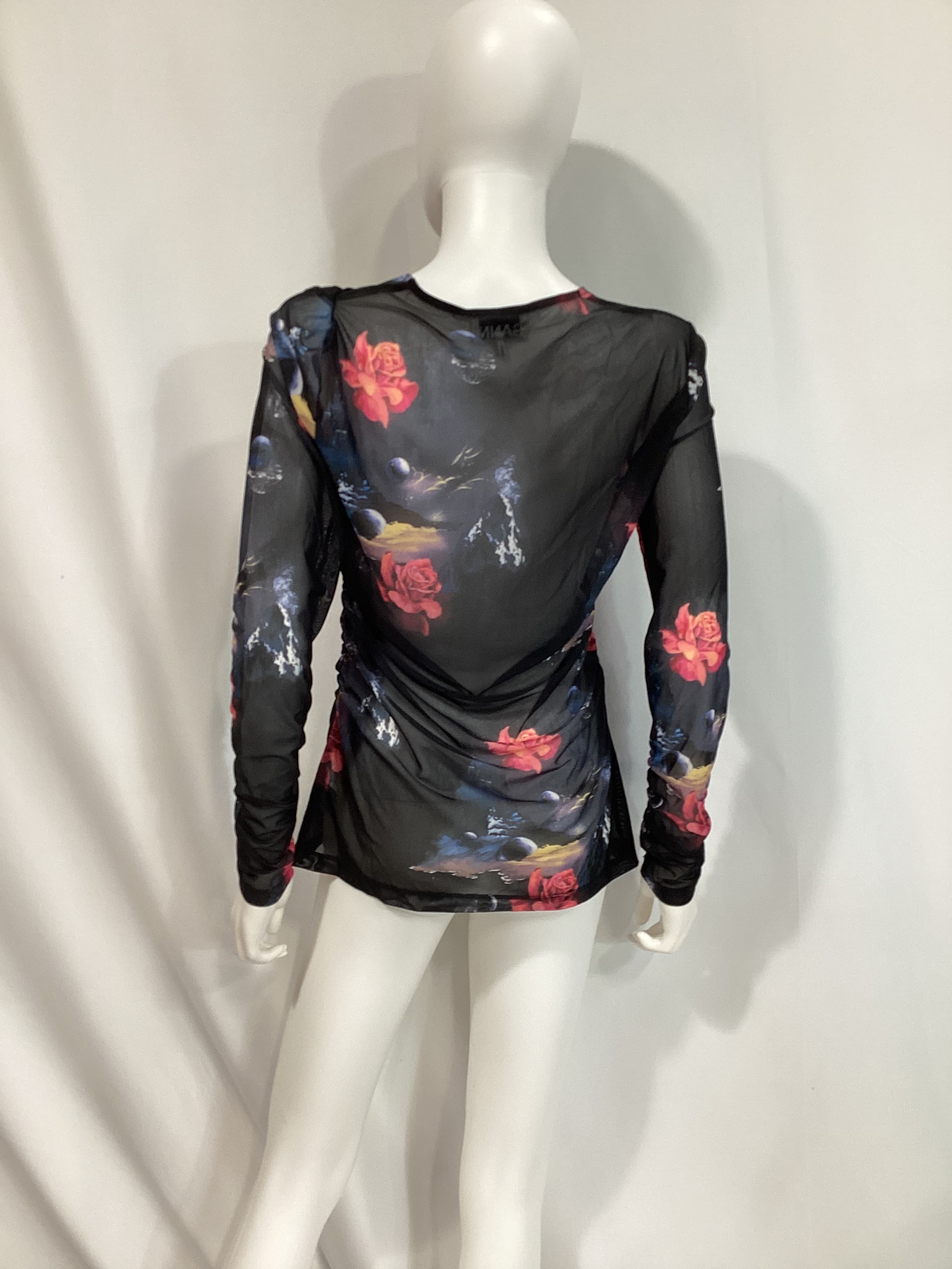 Gathered Mesh Blouse - Image 3