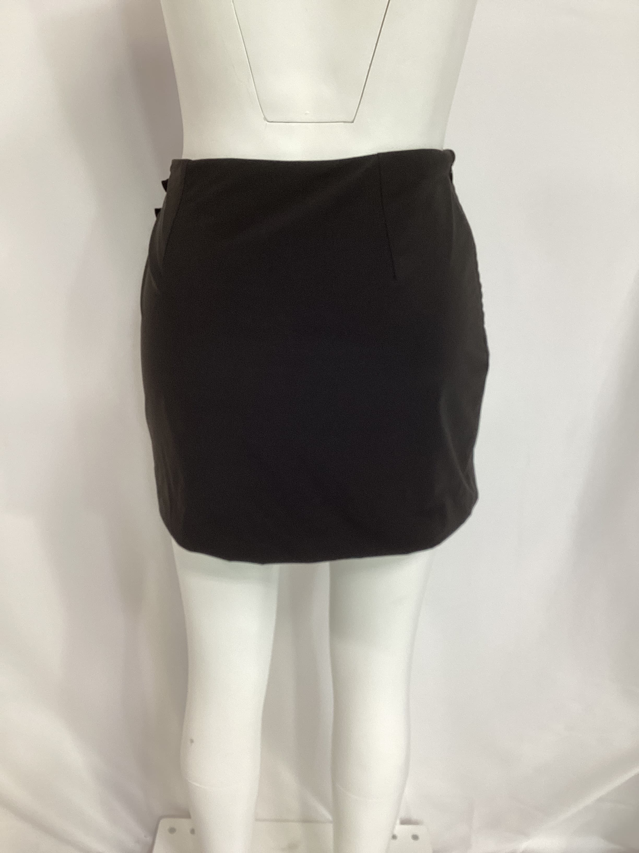 L'academie X Marianna Tiny Buckle Wrap Mini Skirt In Black - Image 3